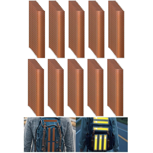 Non Fading Brown Reflective Stickers 1 inch X 6 inch, Outdoor Waterproof High Visibility Warning Safety Adhesive Reflector Tape (100 Pcs)