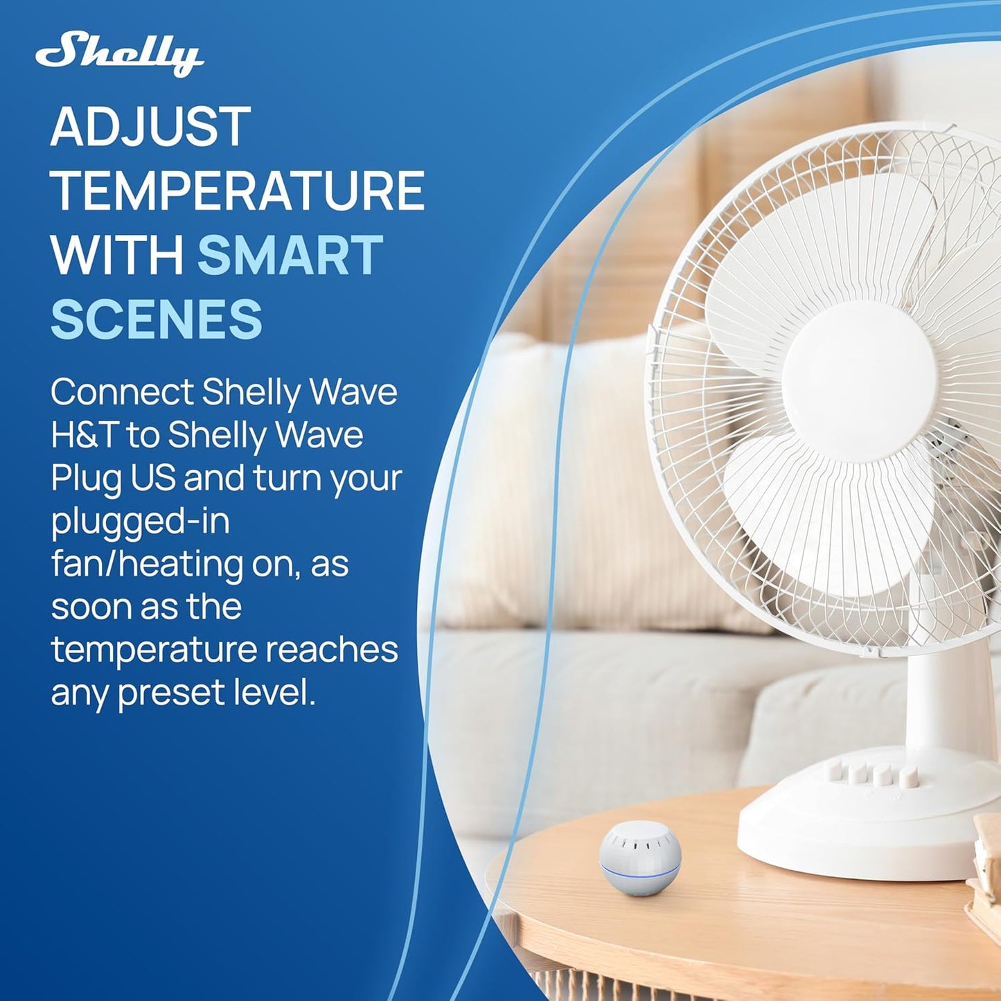 Shelly Wave H&T US White US LR, Z-Wave Long Range Indoor Smart Temperature & Humidity Monitor, Compatible with Alexa, Google Home, SmartThings, Home Assistant, Free Data Storage, Remote Monitoring