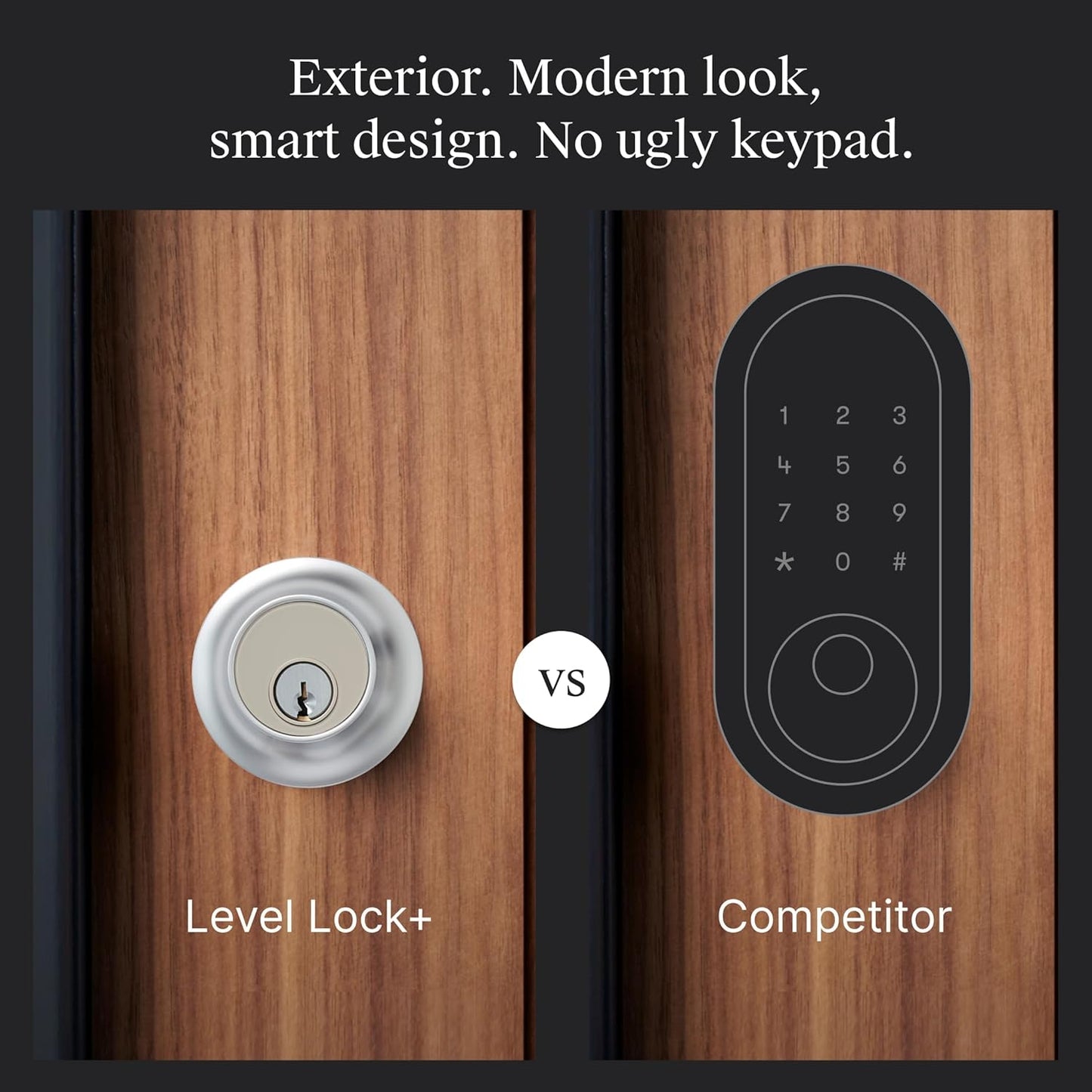 Level Lock+ (Wi-Fi) Smart Lock - World's Smallest Smart Lock Plus Apple Home Keys - Lock/Unlock from Anywhere - Level App for iOS & Android - Works with Apple Home, Alexa, Google Home (Satin Chrome)