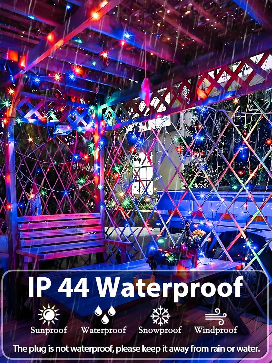 Upgraded 99FT 300 LED Multicolor Christmas String Lights Outdoor & Indoor, Memory Function & Timer & 8 Modes, Twinkle Lights Green Wire Waterproof for Xmas Tree Holiday Party Garden Decor (Multicolor)