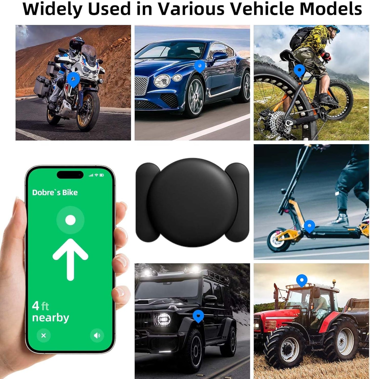 GPS Tracker for Vehicles, 2PCS Tracker Device for Vehicles Work with Find My (iOS Only), Hongtop H Hidden Tracking Devices for Cars with Magnetic Case, No Monthly Fee Car GPS Tracker