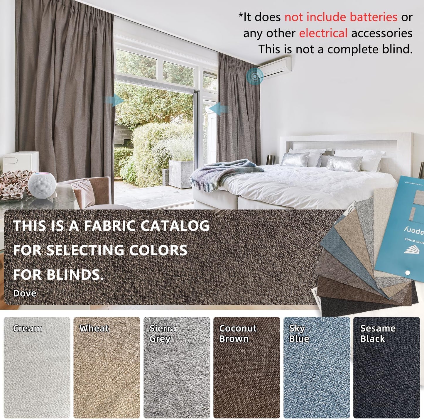SmartWings Drapery Fabric Samples, for Custom Curtain Fabric Selection, Various Styles for Indoor Room, Multi Color