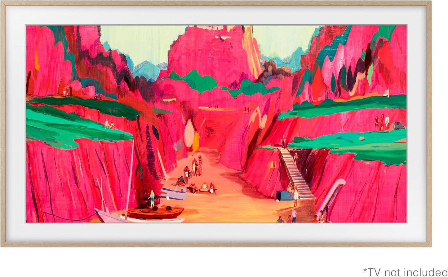 Samsung 75” The Frame Customizable Bezel (2025 Model), Magnetic, Quick and Easy Installation, VG-SCFF75TKBZA, Modern Teak