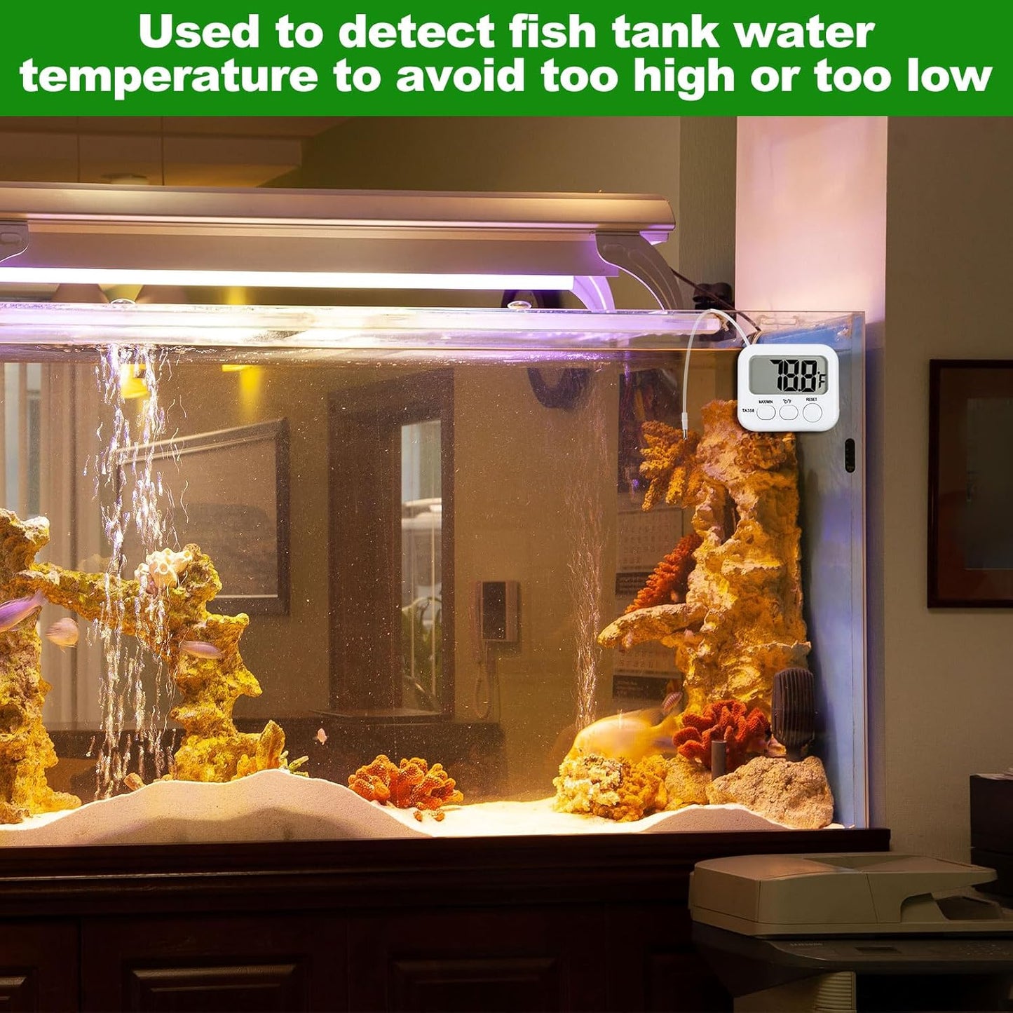 Kingdder 3 Pack Digital Thermometer with External Sensor Fridge Thermometer Freezer Waterproof Room Temperature Monitor with LCD Display, Max/min Record Function for Kitchen Aquarium Greenhouse