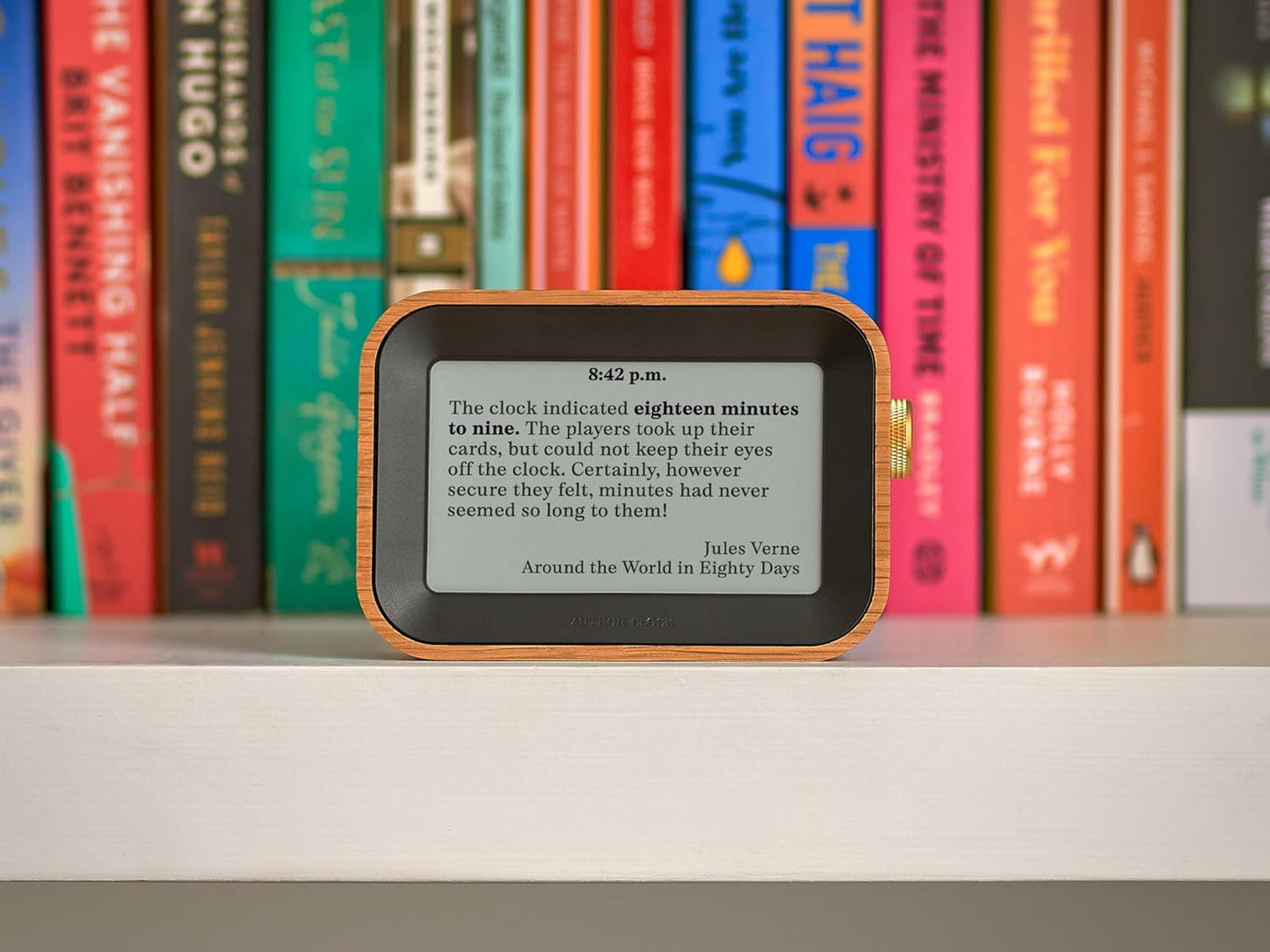Author Clock – Literary Clock That Tells Time Using Book Quotes | Unique Gift for Book Lovers | New Quote Every Minute | Small | Vol 1