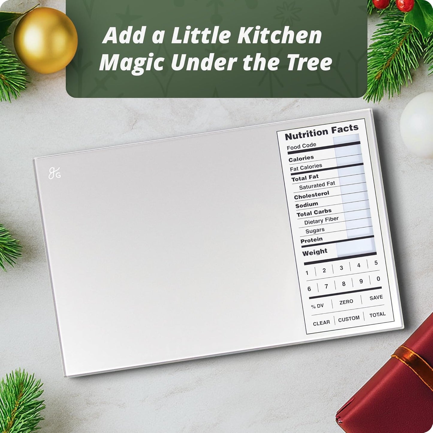 Greater Goods Food Scale with Nutrition Calculator, Non Connected Calorie Scale for Meal Prep, Weight Loss, 2000 Pre-Loaded Food Codes, Compact Kitchen Scale, Battery Operated, 11lb Capacity, Silver