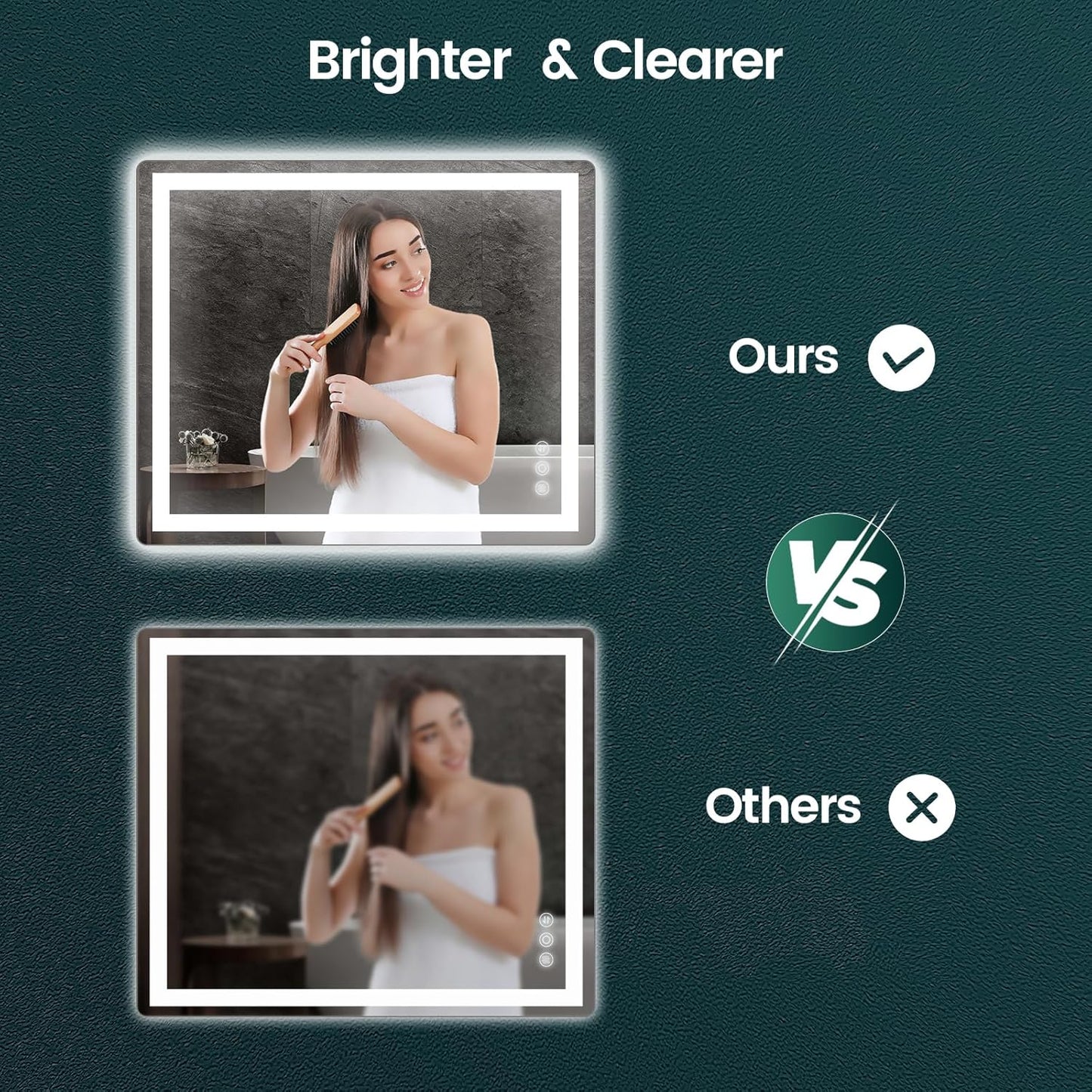 30"x 36" Bathroom Mirror for Over Sink, Anti-Fog LED Bathroom Mirror with Lights, Memory 3 Colors Modes & Dimmable Bathroom Vanity Mirror