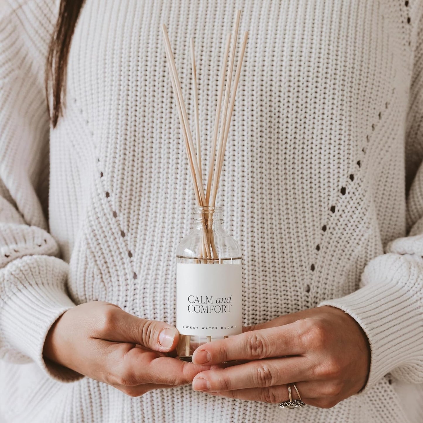 Sweet Water Decor Calm and Comfort Reed Diffuser Set | Lavender, Patchouli, Eucalyptus Spa Scented Diffusers | Air Freshener | Housewarming Gift | Aromatic Stress Relief