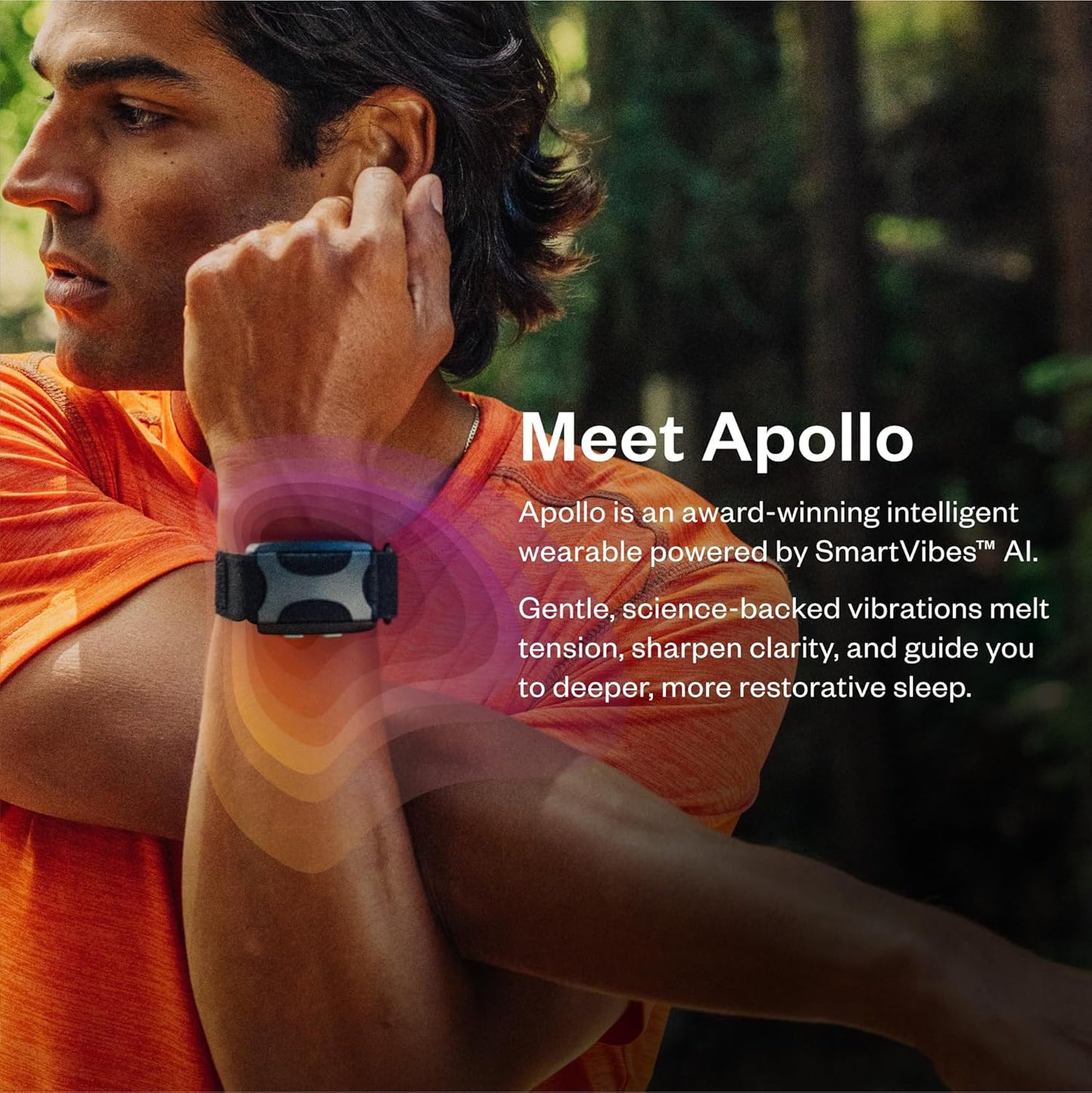 Apollo Neuro Wearable & 12-Month SmartVibes AI Membership – Sleep Aid & Stress Relief Device | Fall Asleep Faster, Sleep Longer & Deeper | Boost Focus, Relaxation & Calm (Stealth)