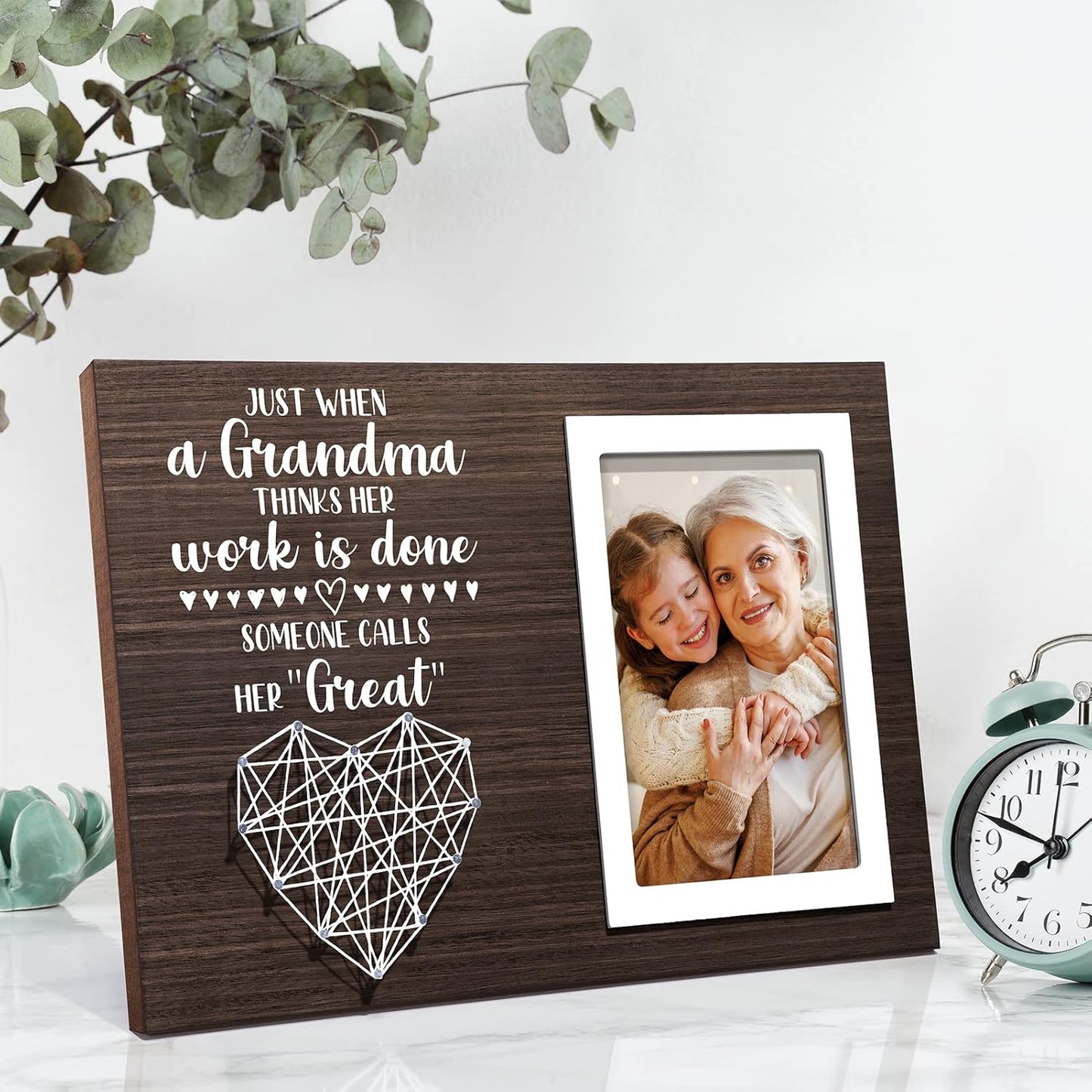 Great Grandma Christmas Gifts Picture Frame, Pregnancy Announcement Gifts for First Time Great Grandma New Great-Grandmother Gift Best Great-Grandmother Birthday Mothers Day Gift Frame - 4x6 Photo