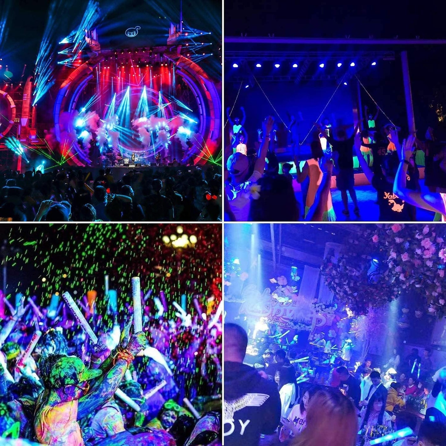 2 Pack 250W LED Flood Black Lights, Outdoor Flood Blacklight Light with Plug, IP66 Waterproof forGlow in The Dark, Dance Party, Stage Lighting, Body Paint, Fluorescent Poster, Neon Glow