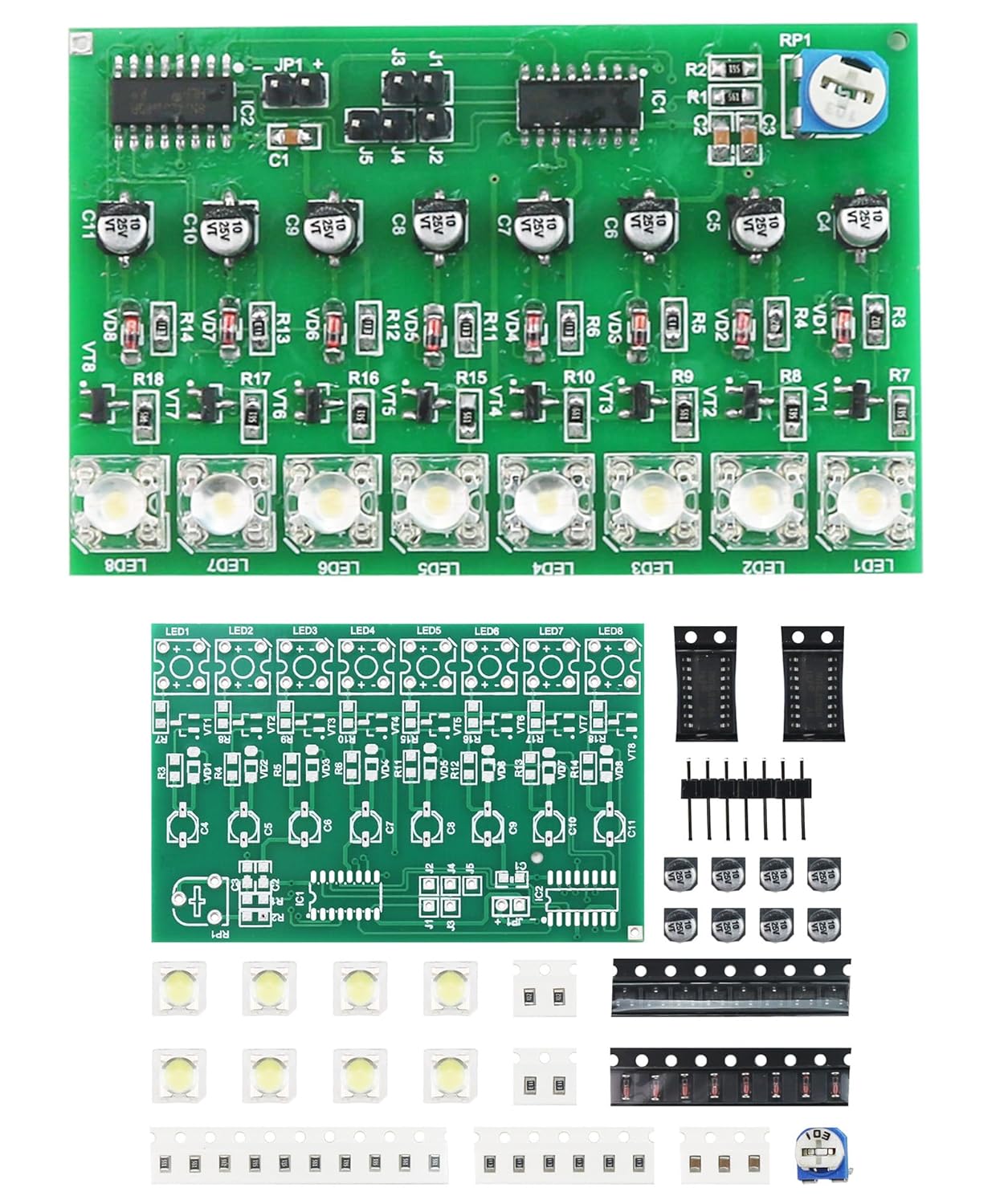 SMD Soldering Practice Kit DIY Adjustable Flash LED White Flash LED Plug-in Circuit Kit SMT Electronics Projects Learn How to Solder(03BD05)