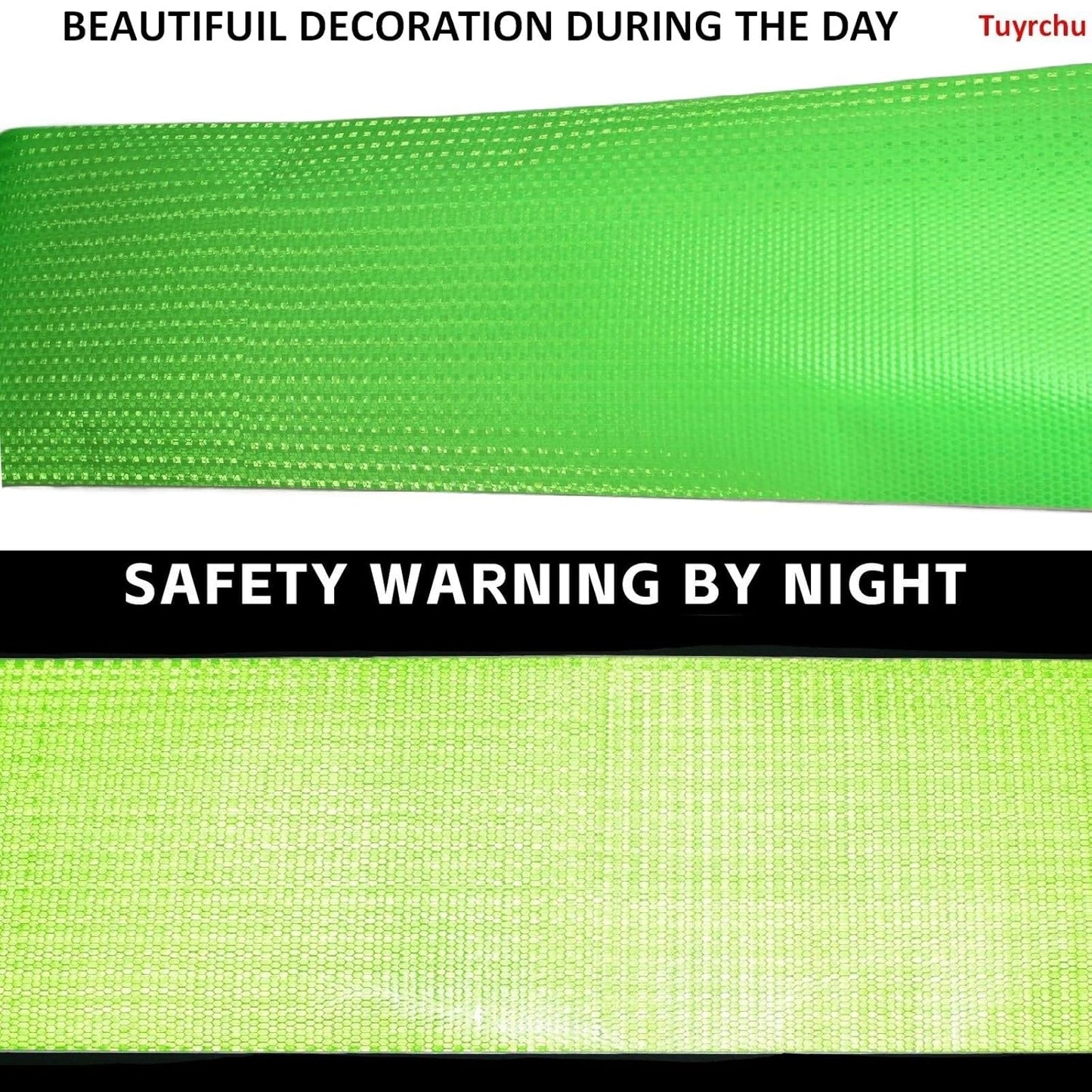 Reflective Tape Green 10 inch, Outdoor Waterproof High Visibility Warning Industrial Marking Tape, Safety Stickers (11 feet)