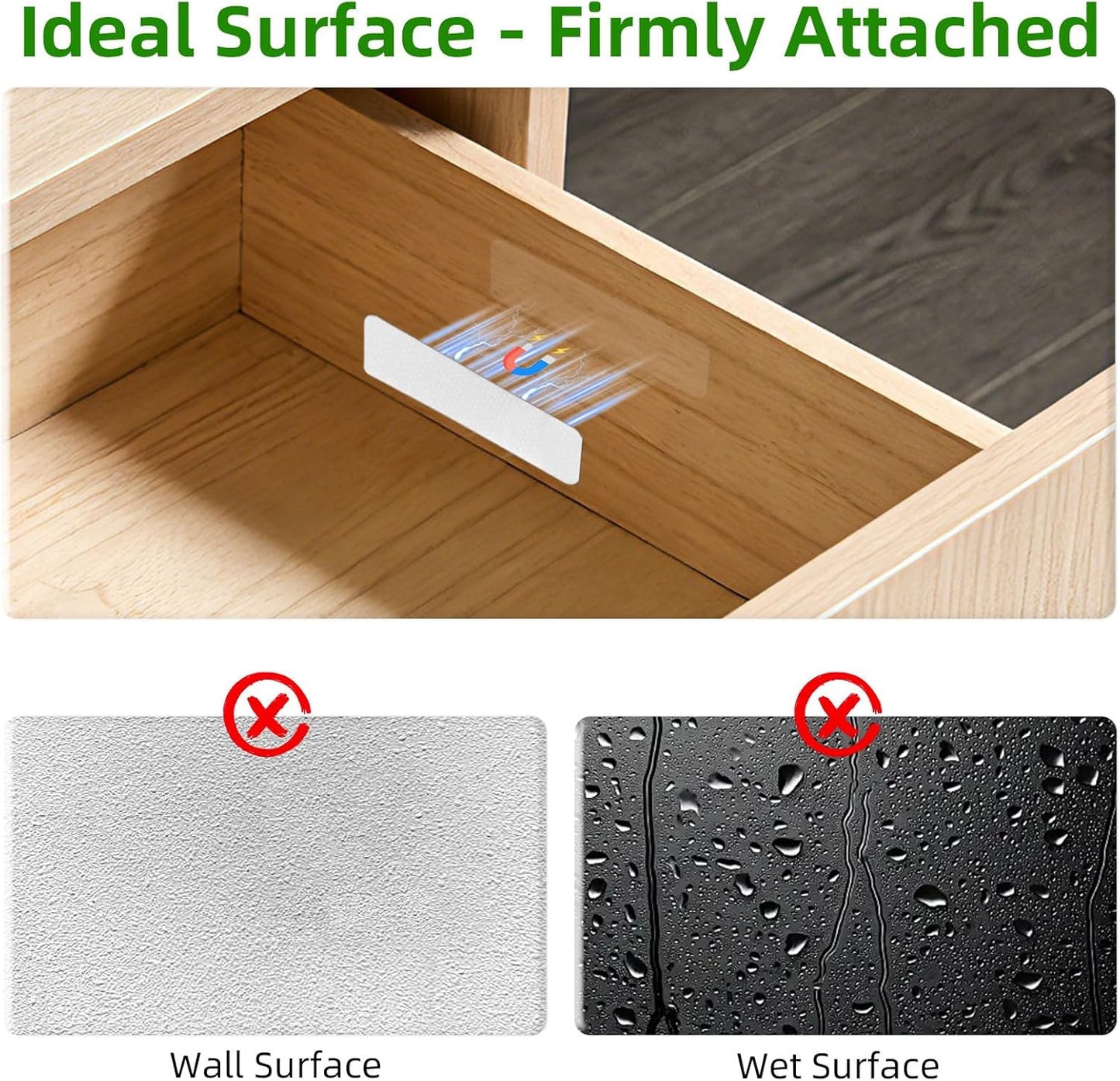 Drawer Lights When Open, 6-Pack Closet Lights Battery Operated with Door Sensor, Cabinet Lights When Open for Drawer, Pantry, Kitchen, Gun Safe, Wardrobe