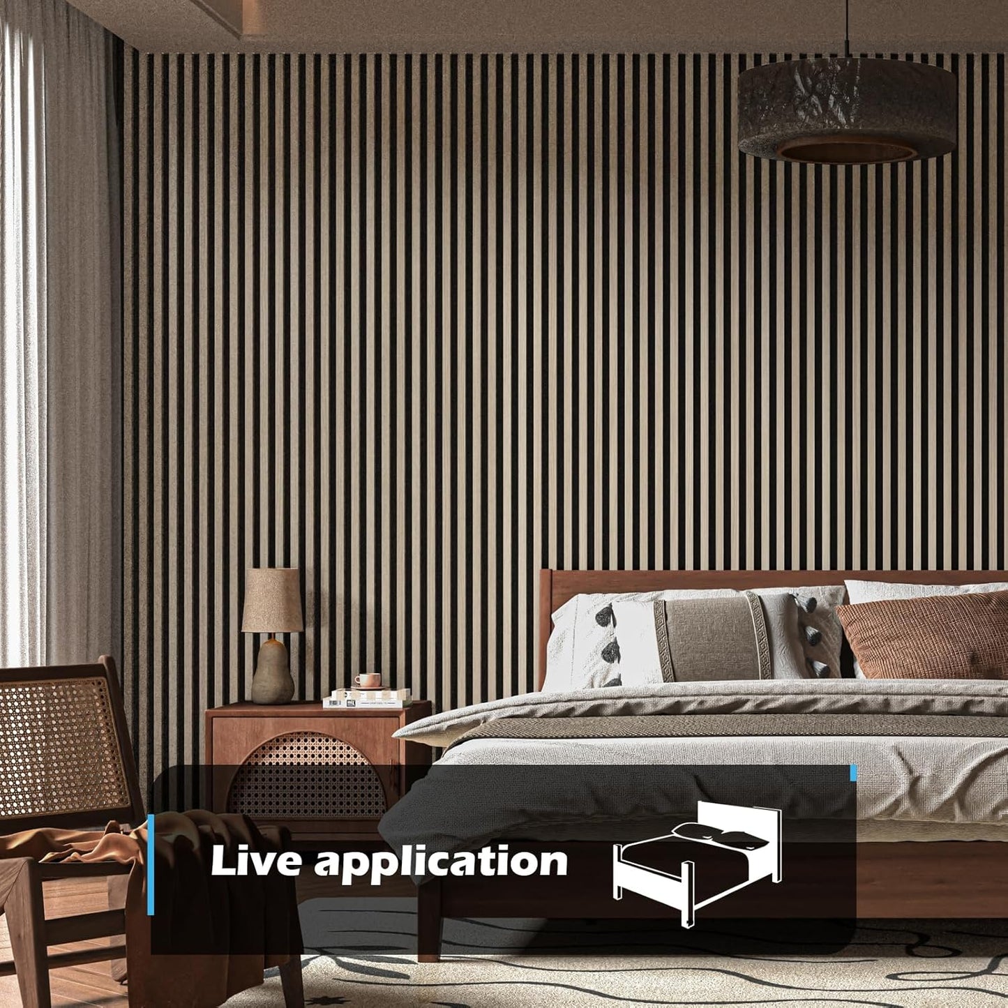 Art3d 4-Pack 108" x 12" Acoustic Wood Panels for Wall, Soundproof Wood Slat Panel for Wall and Ceiling, 3D Fluted Sound Absorbing Paneling for Interior Wall Decor, Living Room, Bedroom - Oak