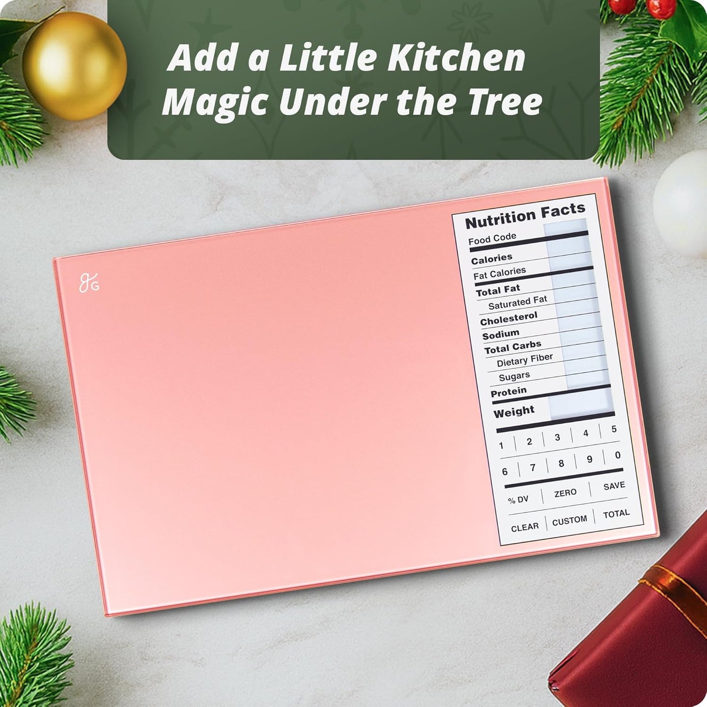 Greater Goods Digital Nutrition Scale – Accurate Macro and Calorie Tracking for Meal Prep, Weight Loss, and Healthy Eating | 2,000 Built-in Foods, Intuitive Nutrition Label Display, 11lb Cap, Pink