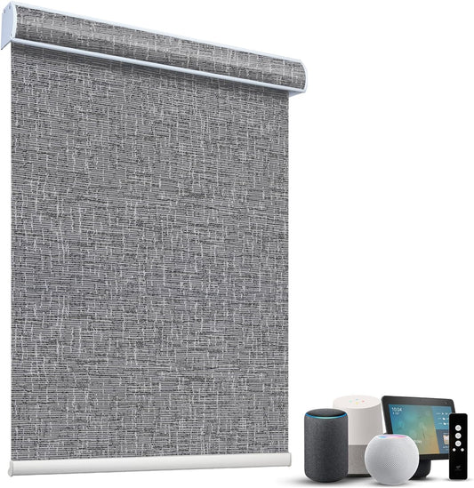 SmartWings Motorized Light Filtering Shades, 70% Blackout, Custom Size, Rechargeable Battery, Works with Matter/Apple HomeKit, Alexa, Thread/Zigbee, Remote Optional, 70% Safari Midnight