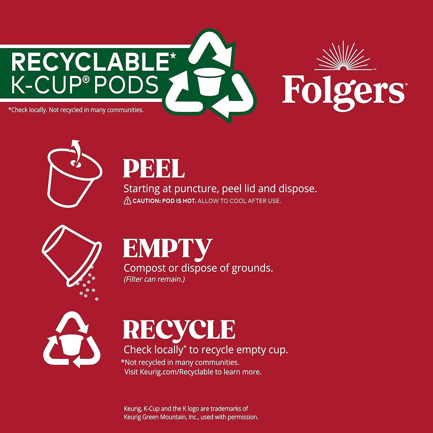 Folgers Breakfast Blend Coffee, Mild Roast, Keurig K-Cup Pods, 10 Count Box