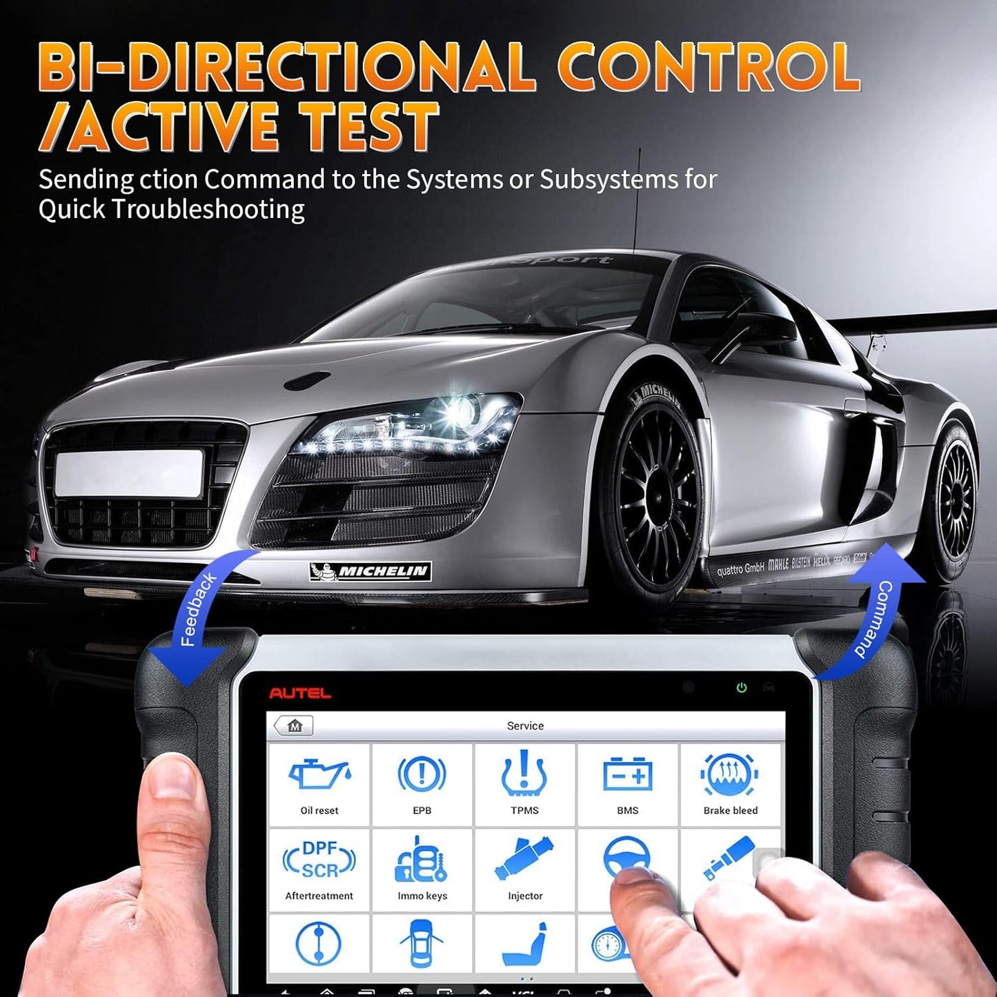 Autel Scanner MaxiCOM MK808Z-BT - Same As MK808BT Pro, Android 11 Bi-Directional Control Scan Tool, Upgraded of MK808BT/MK808/MK808S/MX808, Full Diagnosis, Compatible with BT506/MV108S(Original)