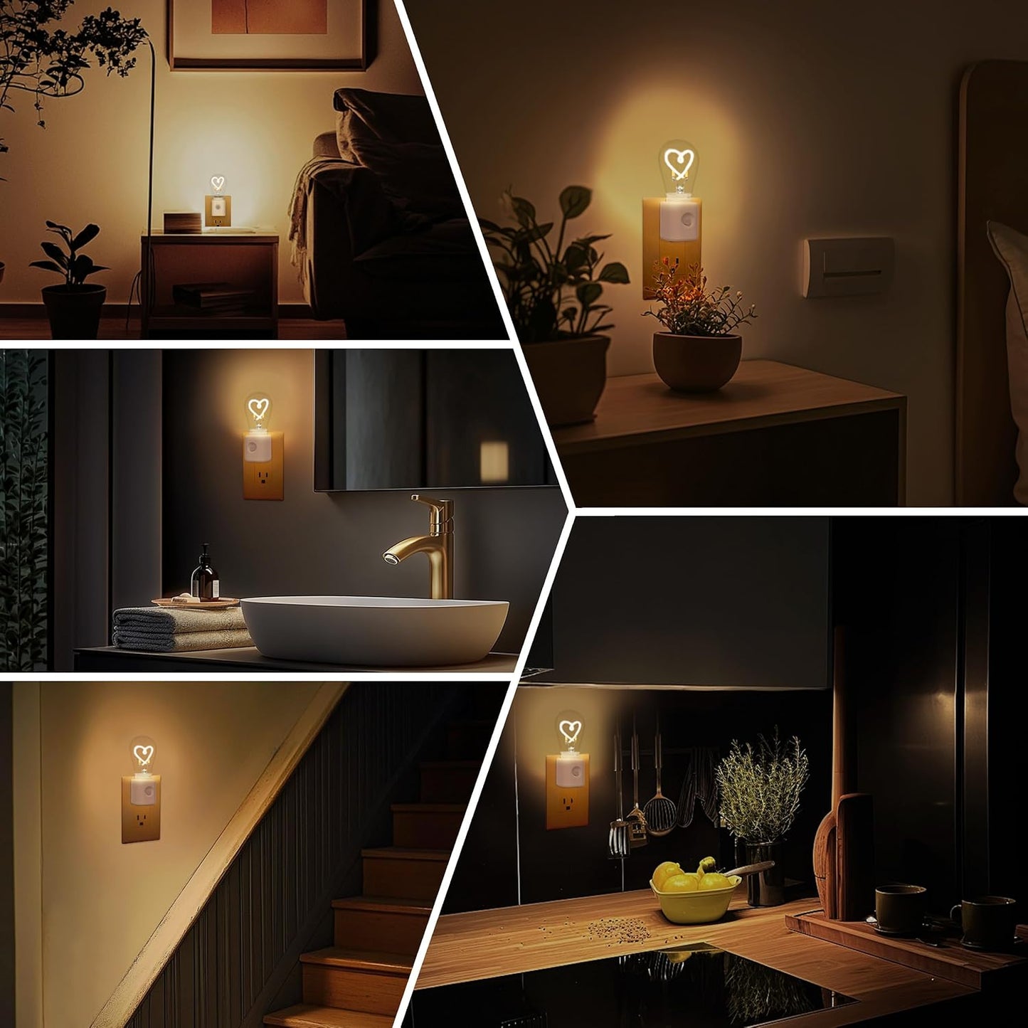 LED Night Light with Motion Sensor, Night Lights Plug into Wall, Dimmable Light Sensor, Home Decor for Kids Gifts, Halloween, Christmas, Holiday, Hallway Bedroom Kids Room, 1-Pack
