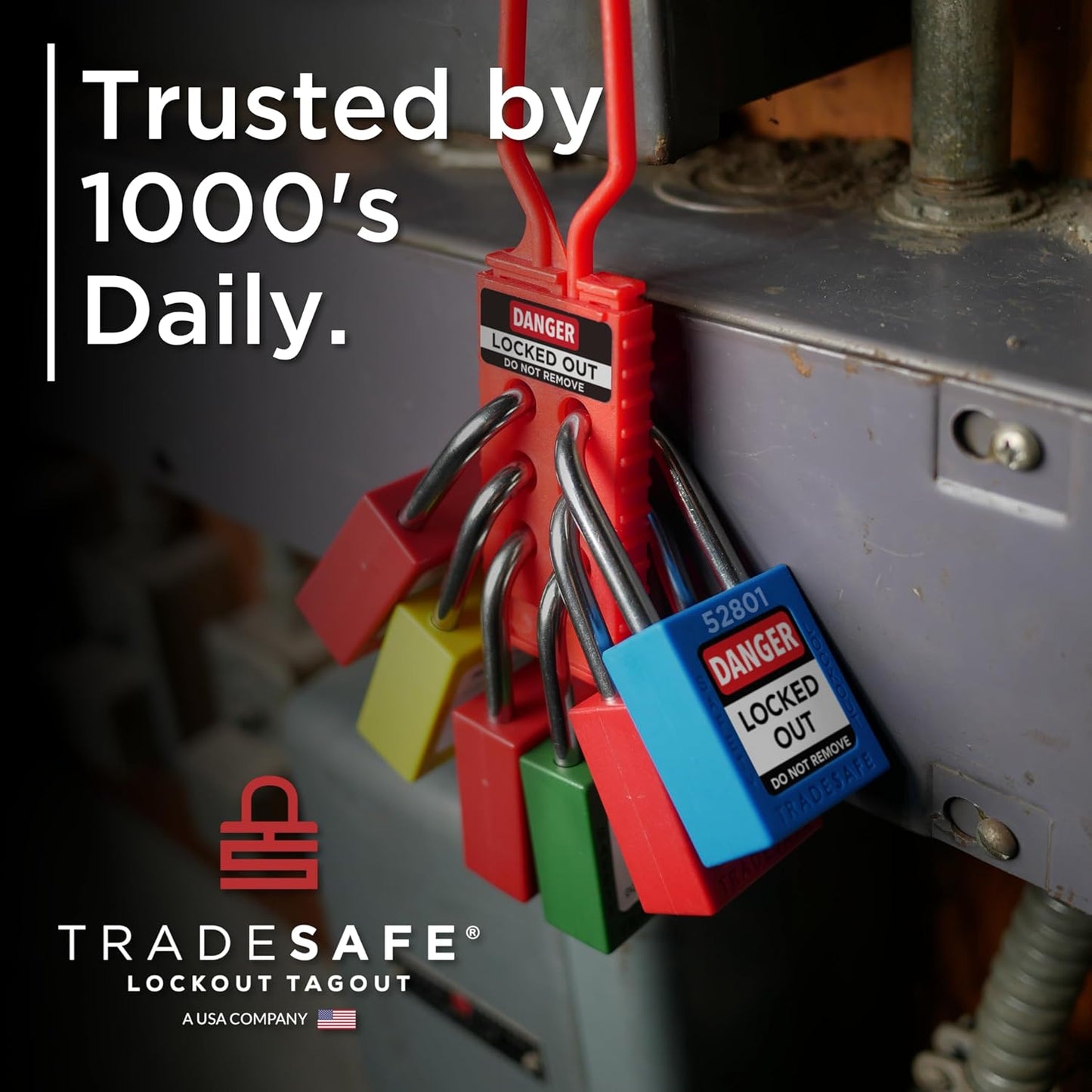 TRADESAFE Lockout Tagout Locks Set - 10 Yellow Keyed Alike Padlocks, 2 Keys Per Lock, OSHA Compliant Loto Locks