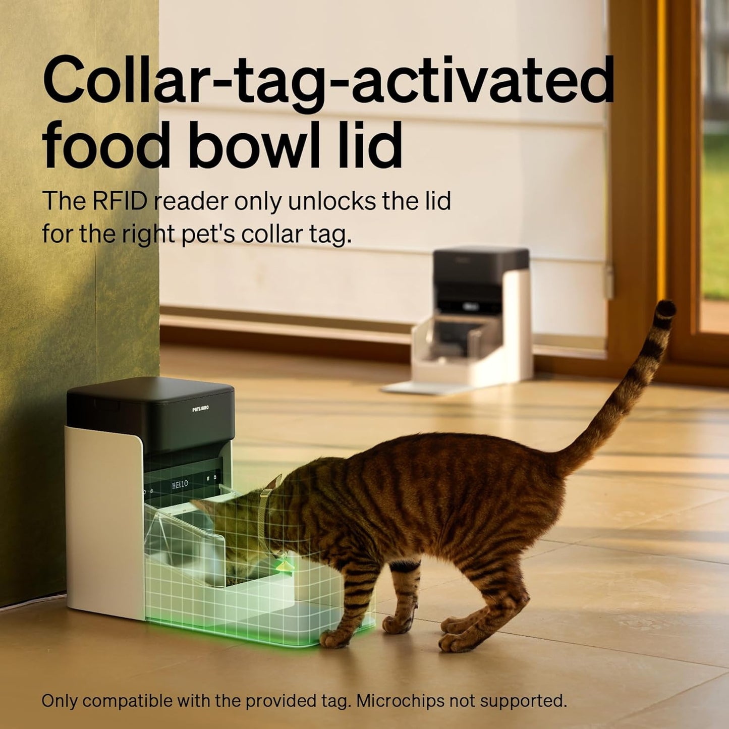 PETLIBRO Automatic Cat Feeders for 2 Cats, RFID Collar Tag for Exclusive Meals, Cats Recognition to Stop Food Stealing, Diet Tracking for Multi-Pet Homes and Different Diets, Pet Feeder Pack of 2