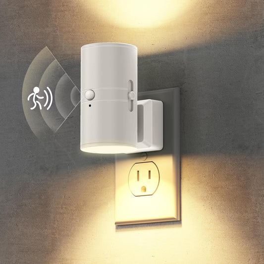 Briignite Motion Sensor Night Light,2 Pack Motion Activated Plug in Night Lights, 0-100LM Dimmable Soft White 3000K, Motion Sensor Light Indoor for Bathroom Hallway Bedroom Stairway Kid Elderly Pet