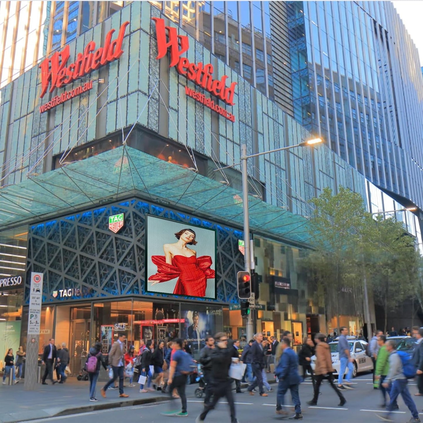 P6 40x40 Inch Commercial Outdoor LED Display Screen High Brightness Commercial Digital Sign IP45 Weatherproof for Advertising, Stores, Restaurants HD Video/Image Scrolling Billboard