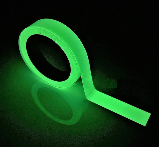 Glow in The Dark Tape - 33 FT X 0.5 Inch Luminous Photoluminescent/Luminescent Emergency Roll Safety Egress Markers Stairs, Walls, Steps, Exit Sign. Glowing Pro Theatre Stage Floor (65 ft X 1 inch)