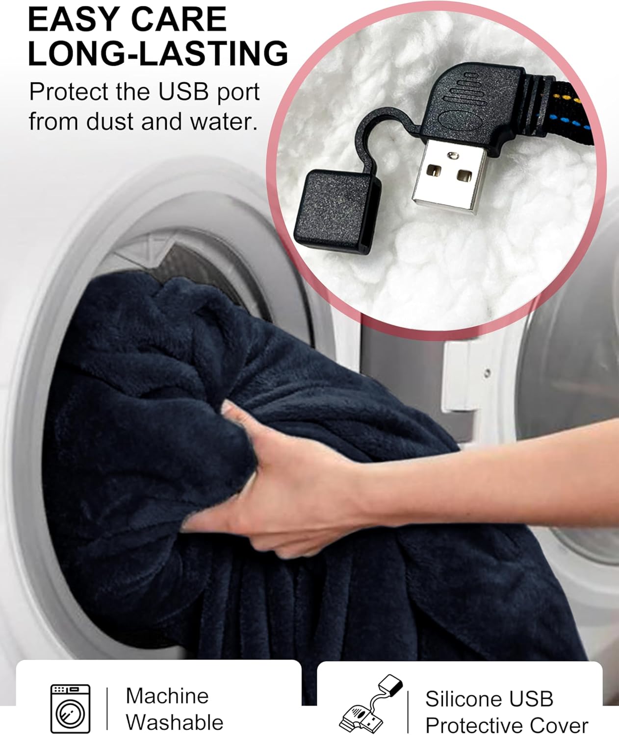 KFUBUO Heated Electric Wearable Blanket Throw Battery Operated Portable USB Cordless Outdoor Hoodie Sweatshirt