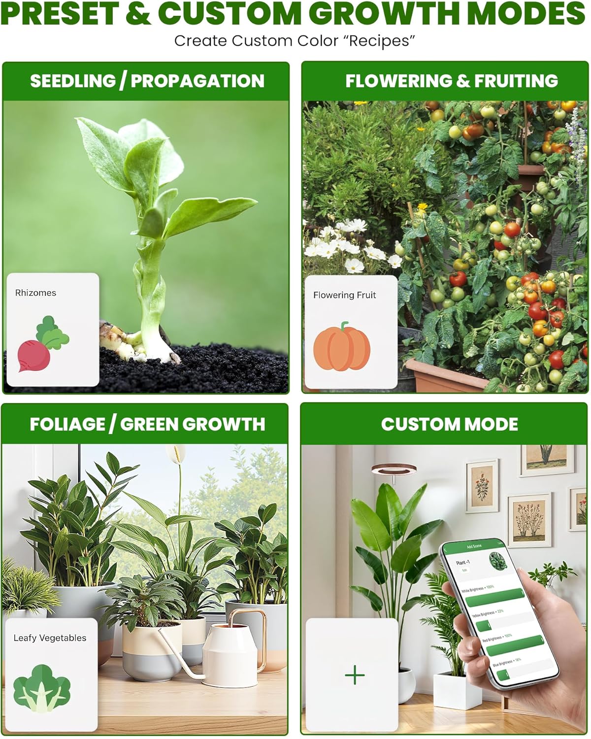 yadoker Plant Grow Light, Smart Plant Light Compatible with Alexa,Google for Indoor Plants,Height Adjustable,Customized Light Brightnesss,Multiple Timers