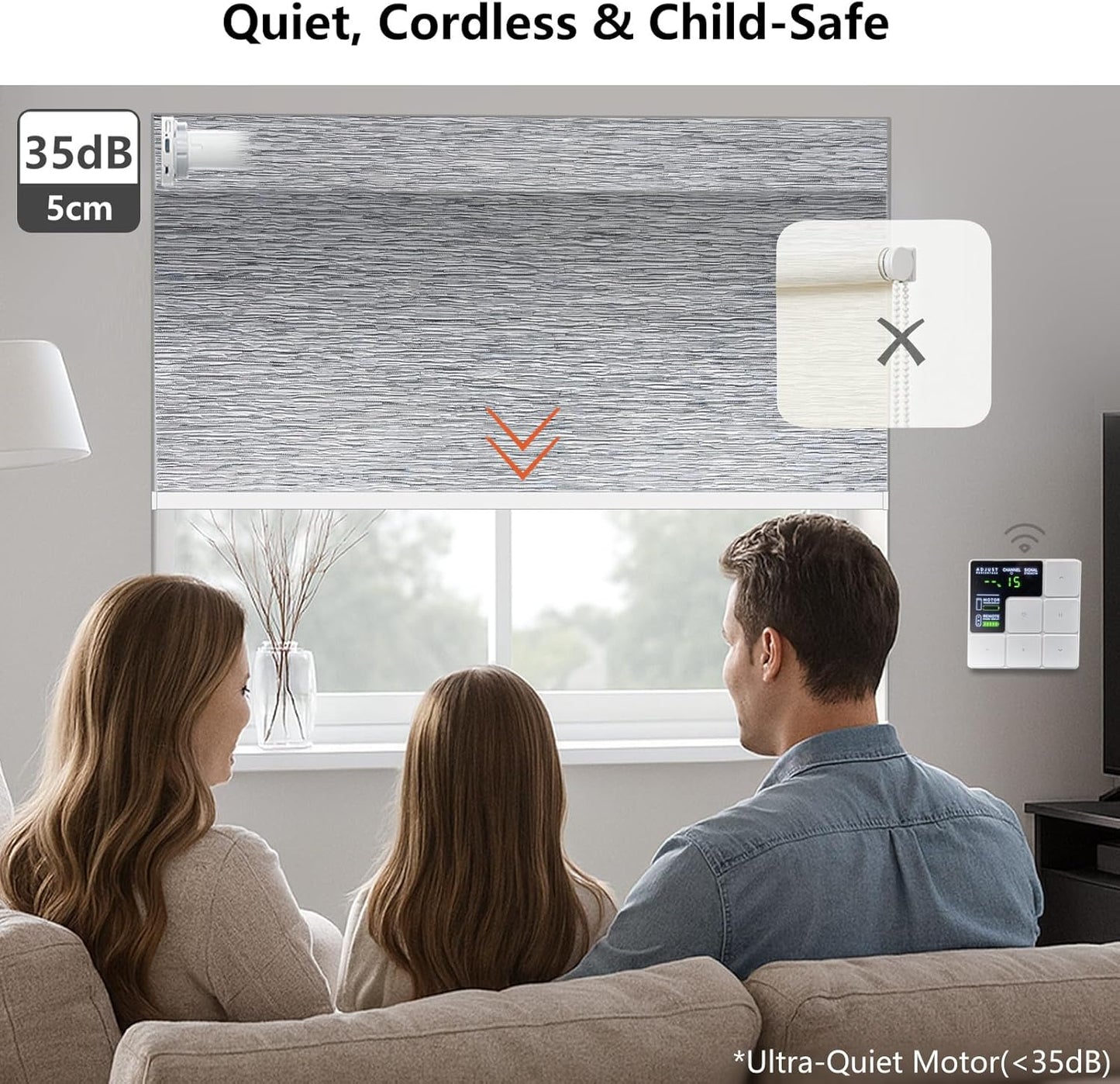 Smart Motorized Blinds – 100% Blackout Roller Shades with Remote, Alexa/Google Home/Siri Control, Matter Compatible, Wireless Rechargeable Battery, Custom Sizes for Windows & Sliding Doors