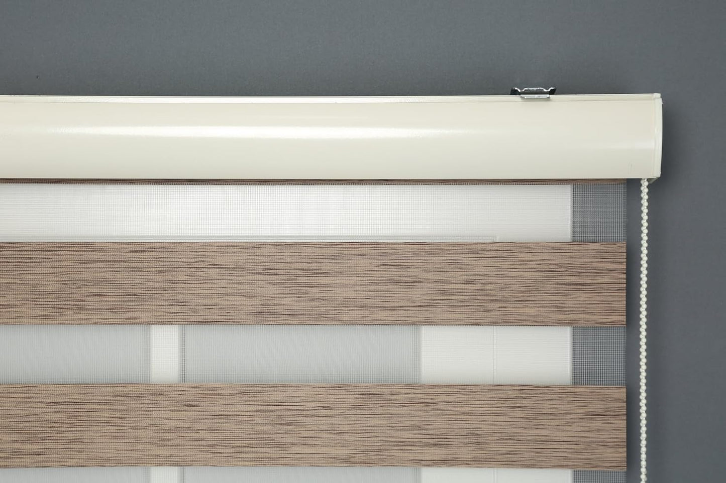 Shadesu Custom Size Zebra Blinds for Windows, 38" W x 72 H, Brown, Dual Layer Free-Stop Zebra Shades, Light Control for Day and Night, Sheer Blinds for Indoor Windows, Bedroom, Kitchen