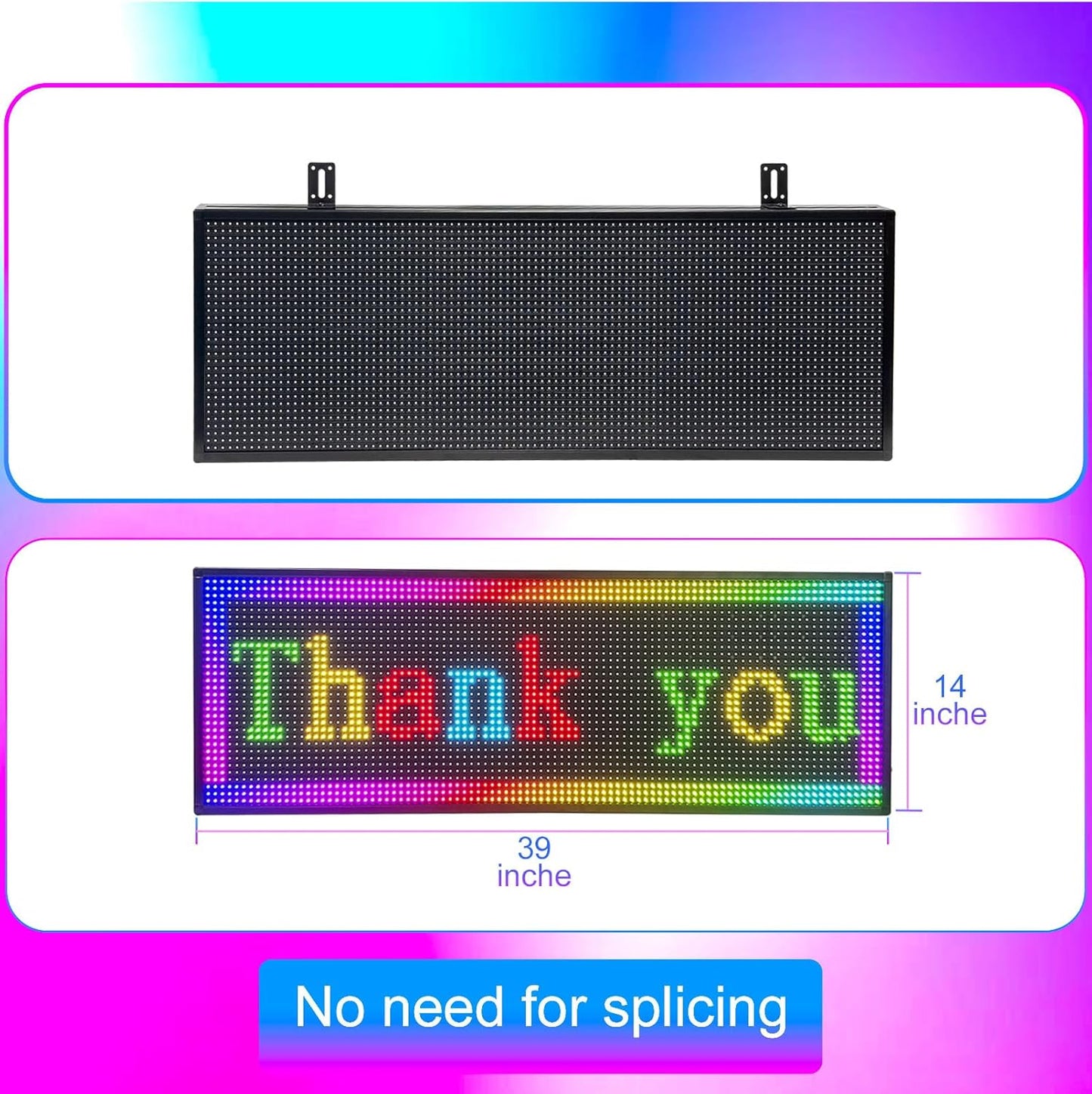 Programmable Scrolling LED Sign Outdoor Signs for Businesses Pantalla LED Para Publicidad Waterproof Digital Display Board - Custom Electronic Message Panel for Wall (Letrero) 39"X14"