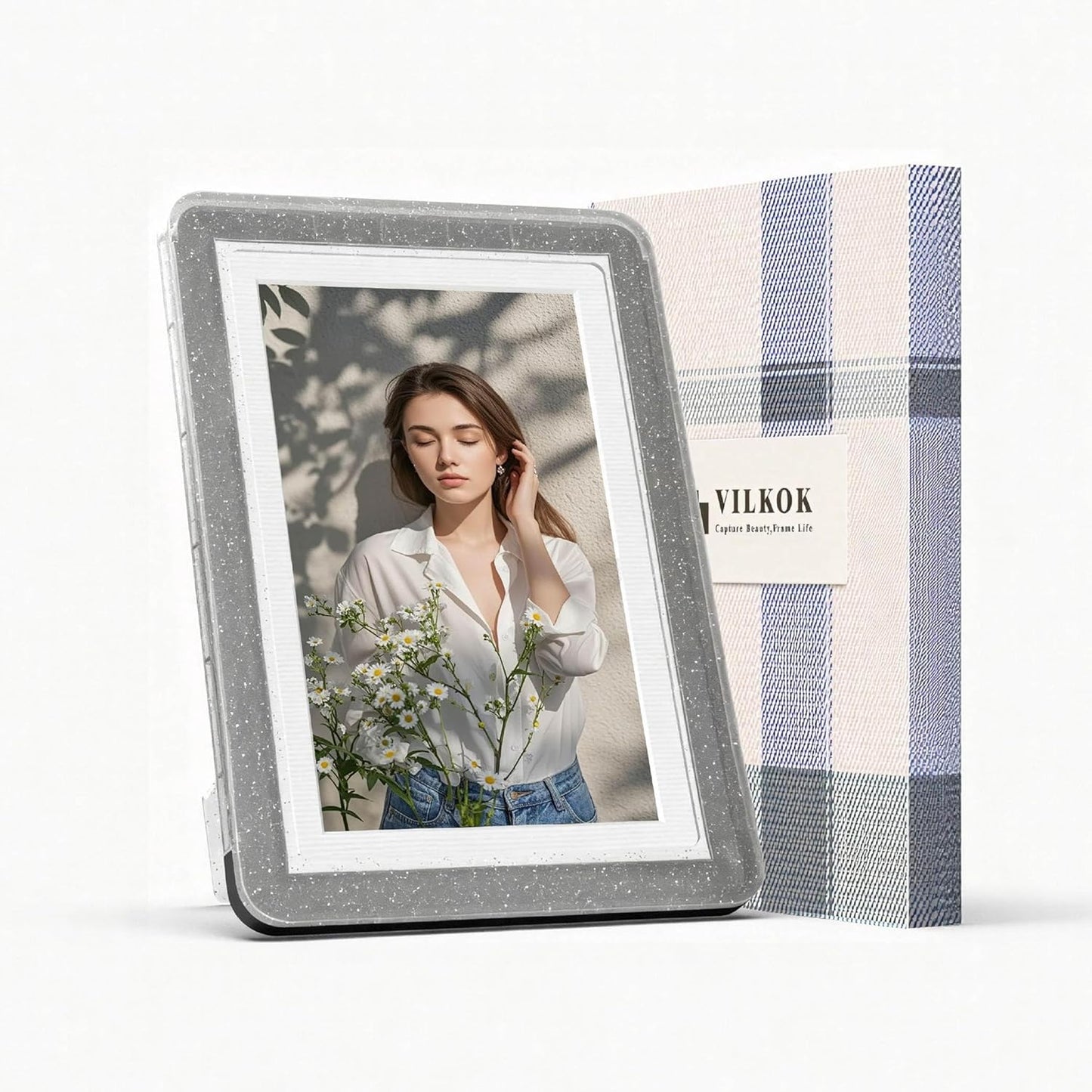 5x7 Picture Frame, Clear Acrylic Photo Frame with White Mat for 4x6 Photos, One-Piece Shatterproof Tool-Free Design, UV-Resistant Waterproof Tabletop Frame for Home Office Decor with 10-Year Warranty