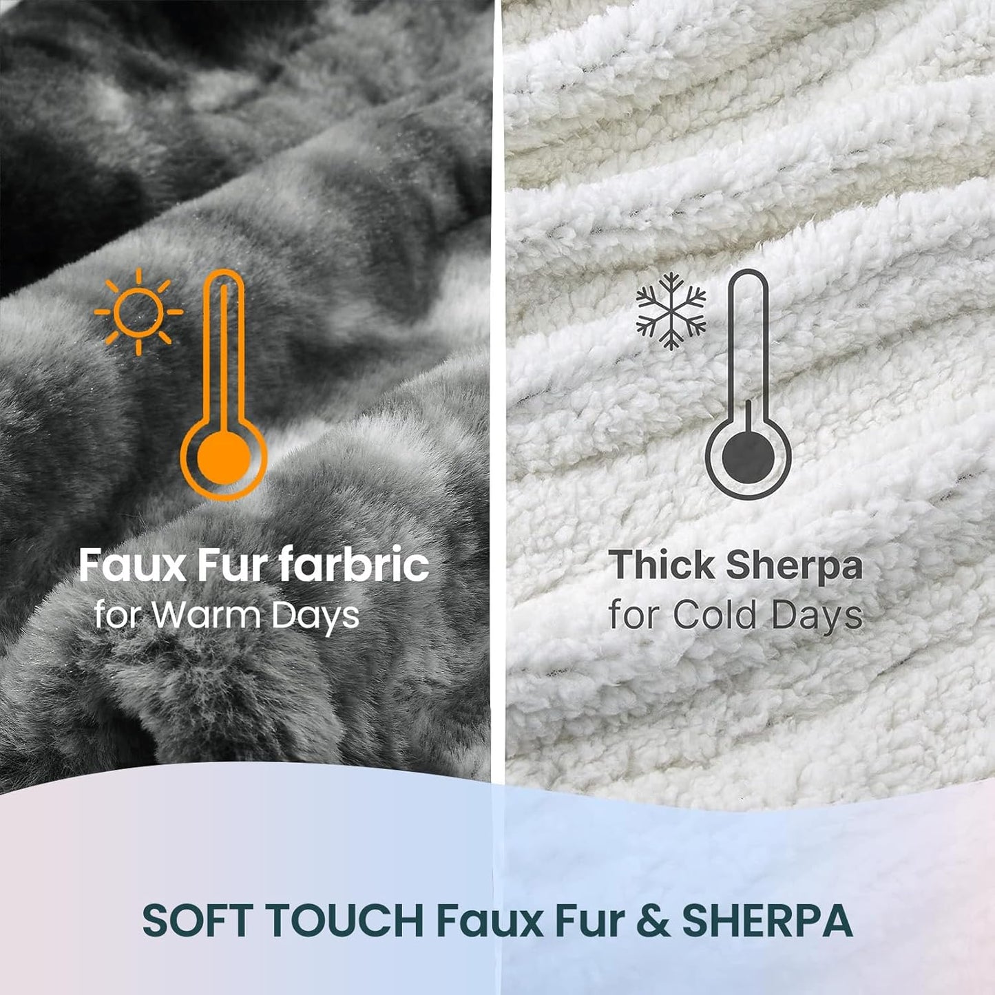 Electric Heated Blanket 62"x84",Luxury Black Twin Faux Rabbit Fur Electric Blanket,Fast Heating Soft Fluffy Thick Electric Blanket with 6 Heating Levels & 12H Auto Off