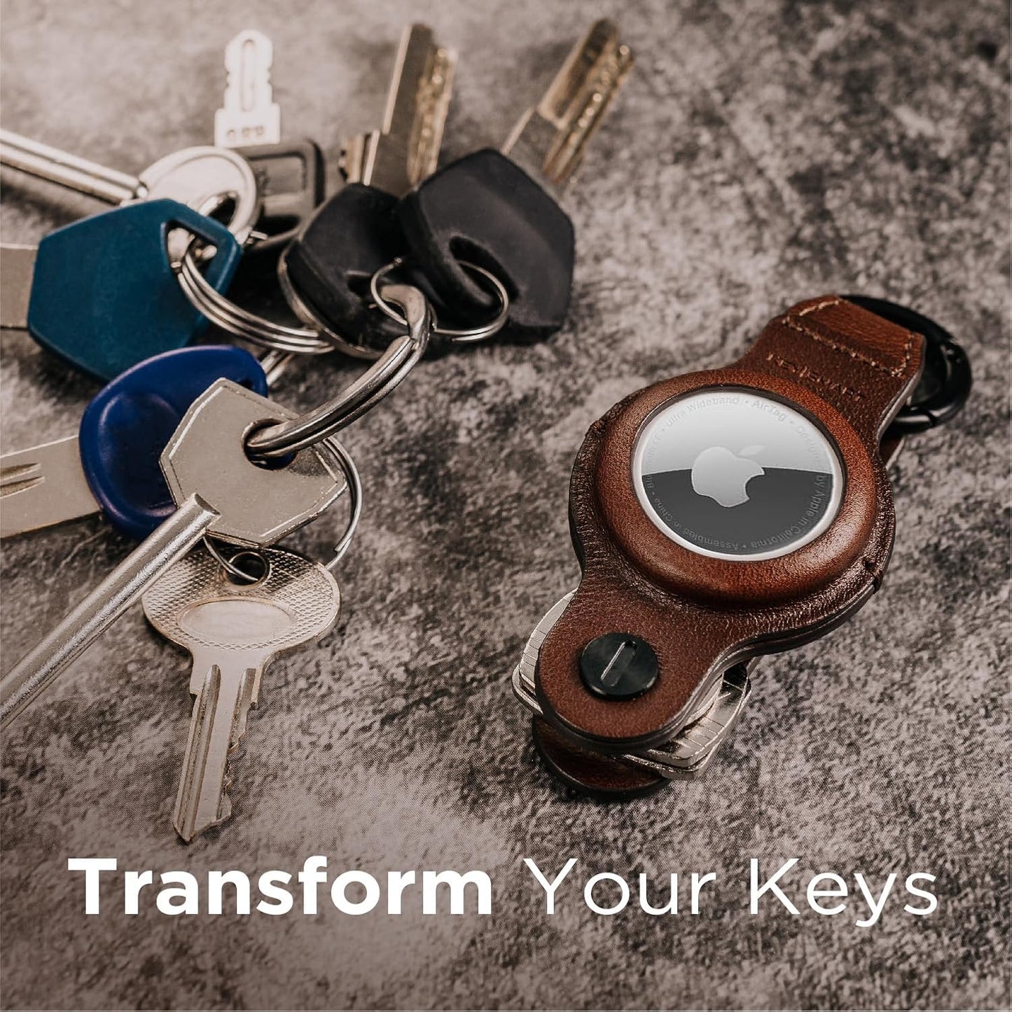 KeySmart AirTag Keychain Key Holder, Compatible with Apple AirTag Holder, Key Organizer Keychains