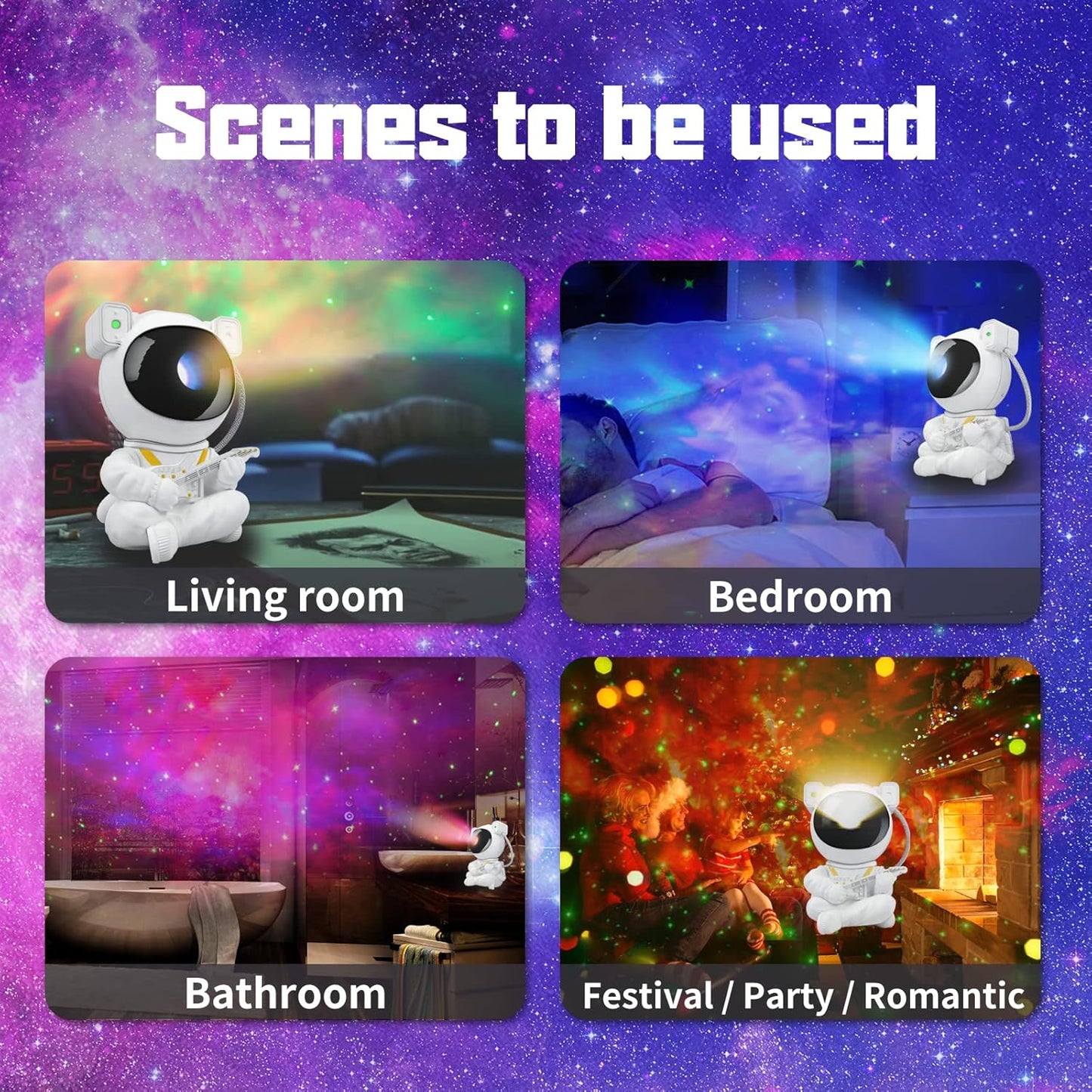 Galaxy Projector, Star Projector Tiktok Astronaut Nebula Night Lights Projectors, Remote Control Timing and 360°Rotation Magnetic Head, Starry Lights for Bedroom Gaming Room Decor