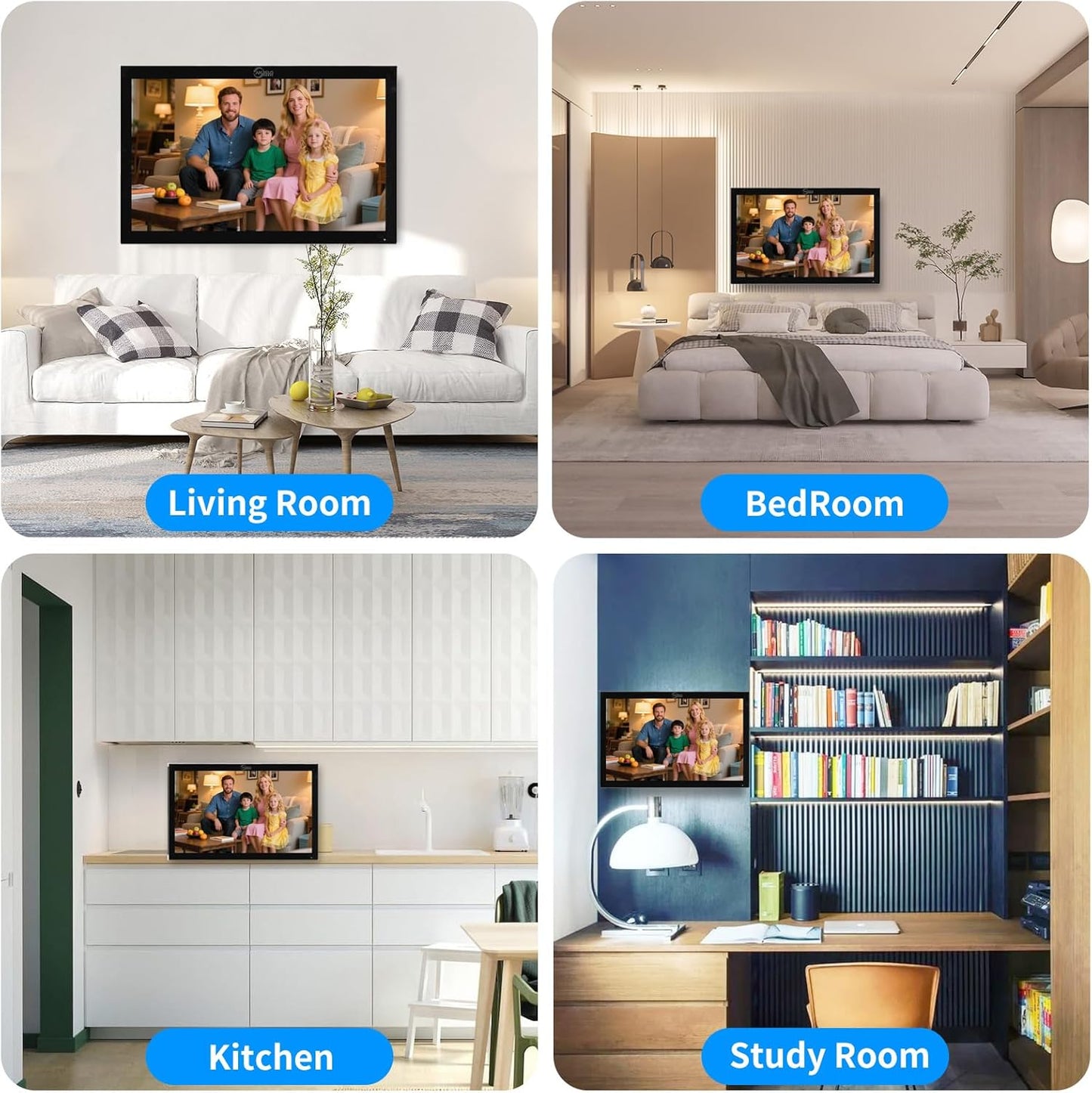 Wired Video Door Phone Apartment Intercom System,10 Inch Touch Monitor with 1080P doorbell,Support Fingerprints, RFID Cards,Passwords,Unlock Motion Detection for Home (2 Doorbell + 4 Monitor)