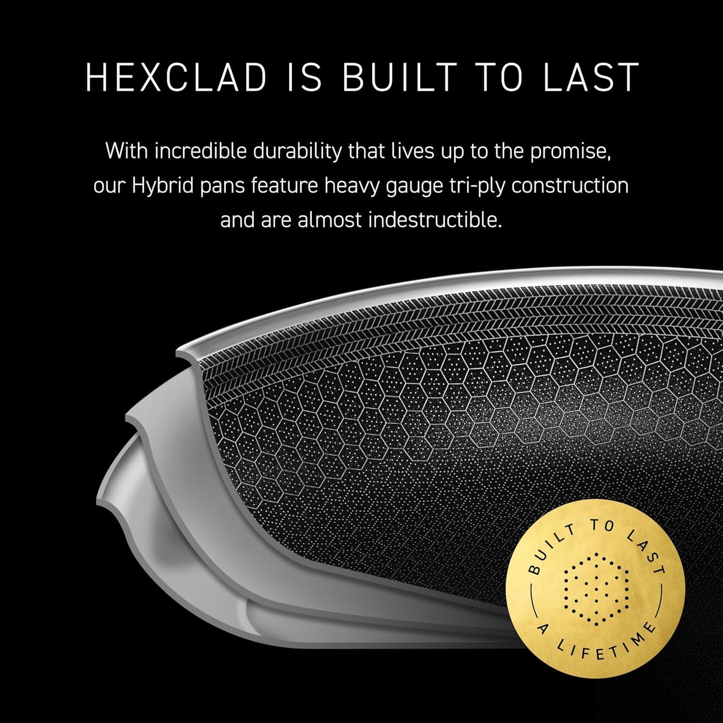 HexClad Hybrid Nonstick 10-Inch Wok with Stainless Steel Lid, Stay-Cool Handle, Dishwasher-Friendly, Oven-Safe Up to 900°F, Induction Ready, Compatible with All Cooktops