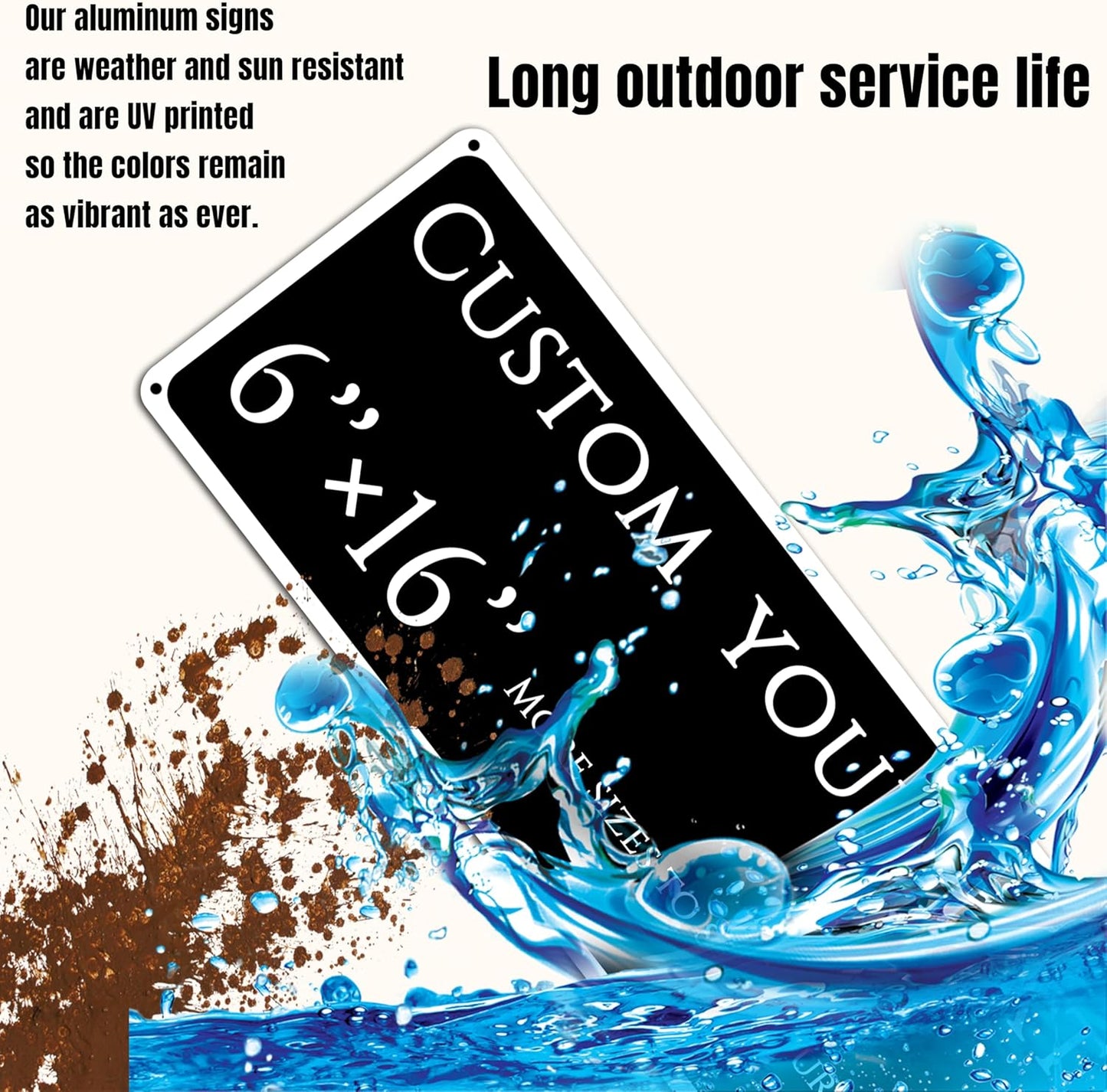 custom street sign,Custom Sign, Aluminum Weatherproof Metal Sign Multiple Sizes, custom office door signs, Business, Workplace, office, Home, Delivery Signs(6 * 16 Inch)