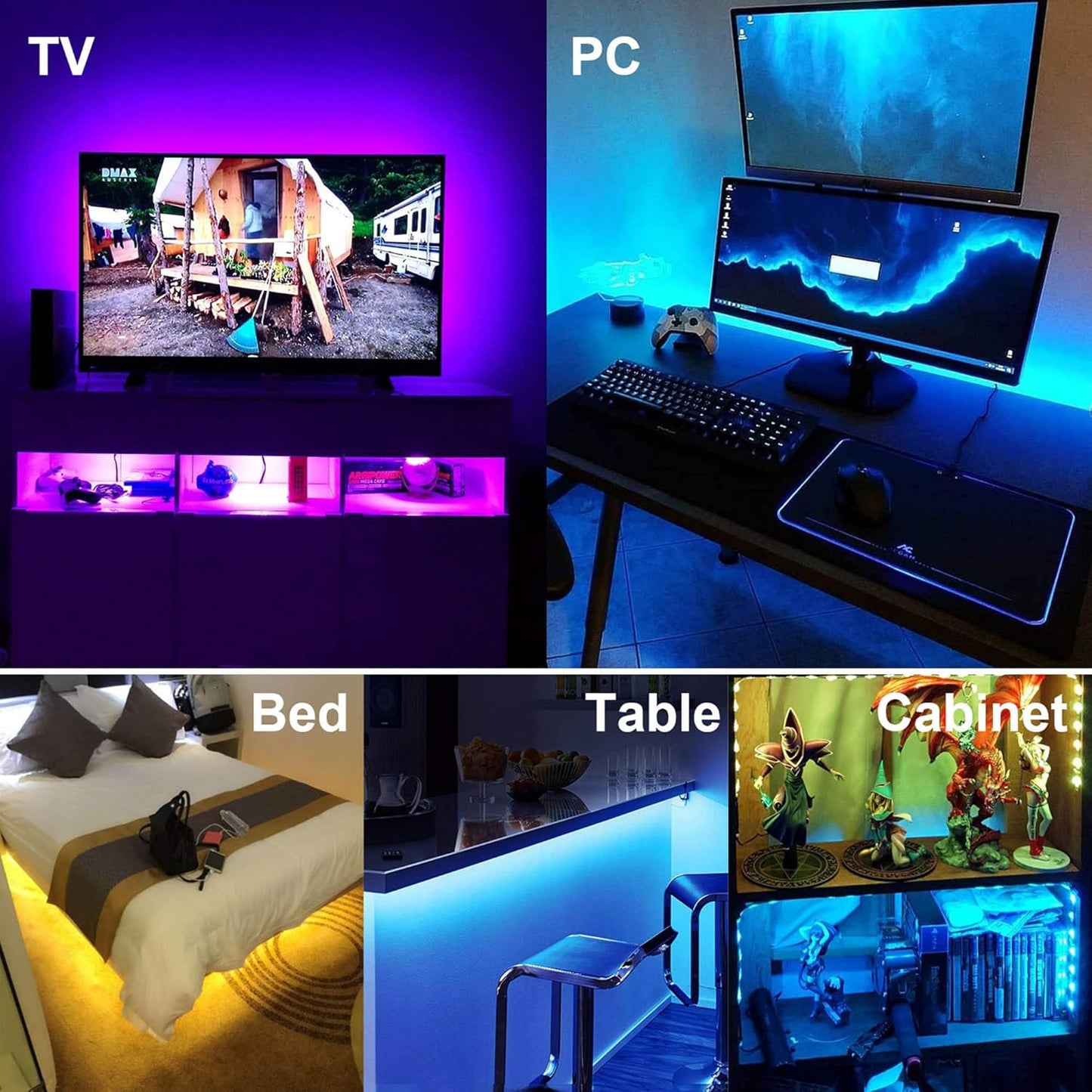 maylit Tv Led Backlight, 22.3ft Led Strip Lights for 85-100in Tv, Tv Lights kit with Remote, RGB Bias Lighting for Room Decor
