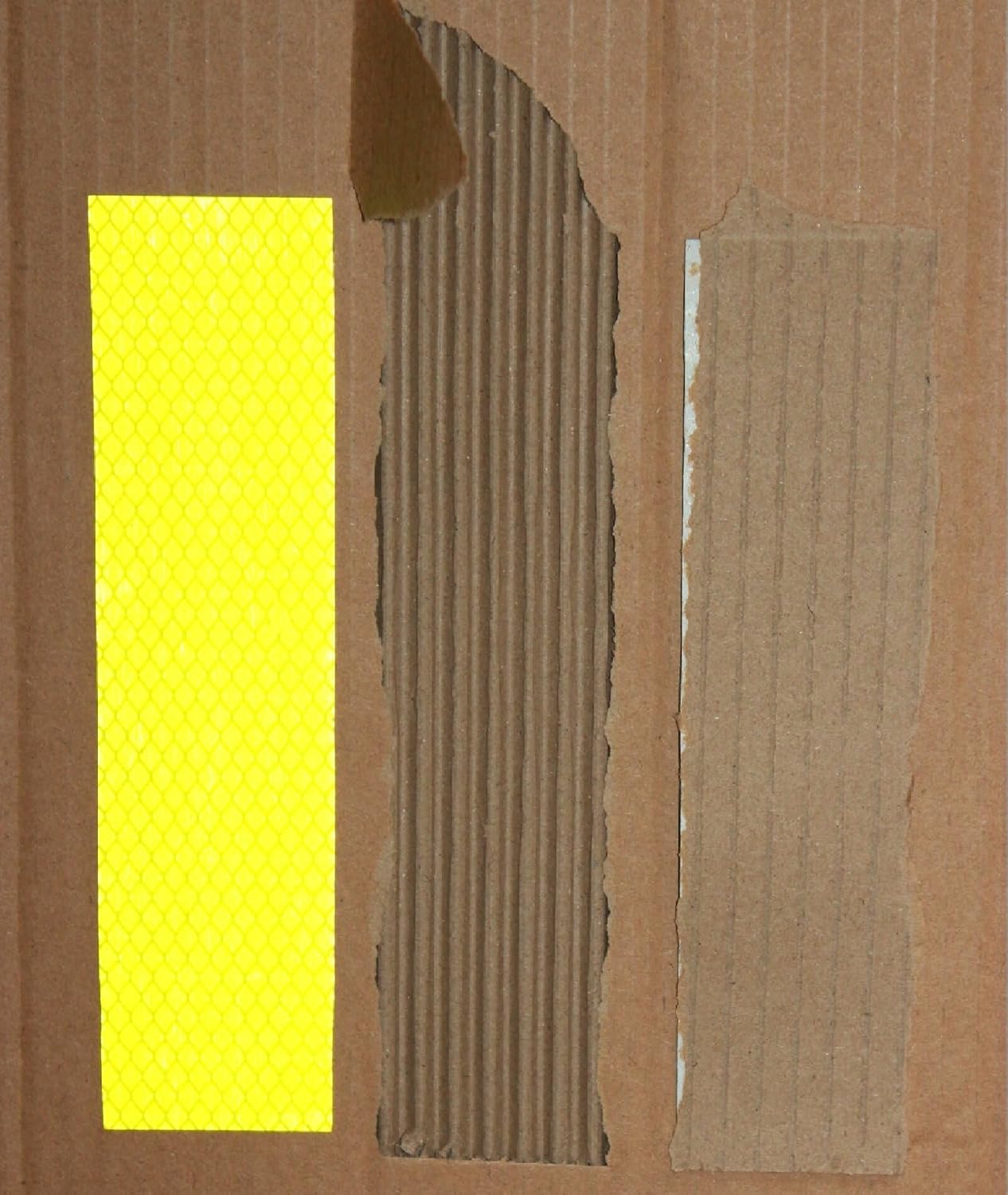Non Fading Fluorescent Yellow Reflective Stickers 1 inch X 6 inch, Outdoor Waterproof High Visibility Safety Adhesive Reflector (50 Pcs)