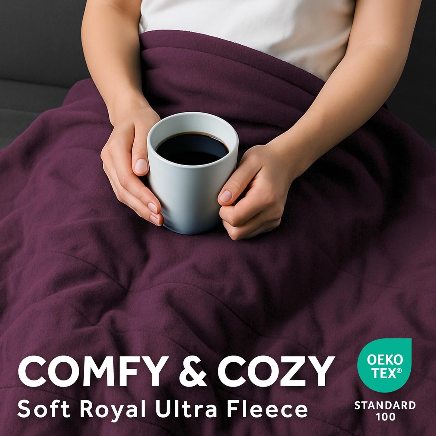 Sunbeam Royal Ultra Fleece Heated Electric Blanket Twin Size, 84" x 62", 12 Heat Settings, 12-Hour Selectable Auto Shut-Off, Fast Heating, Machine Washable, Warm and Cozy, Claret