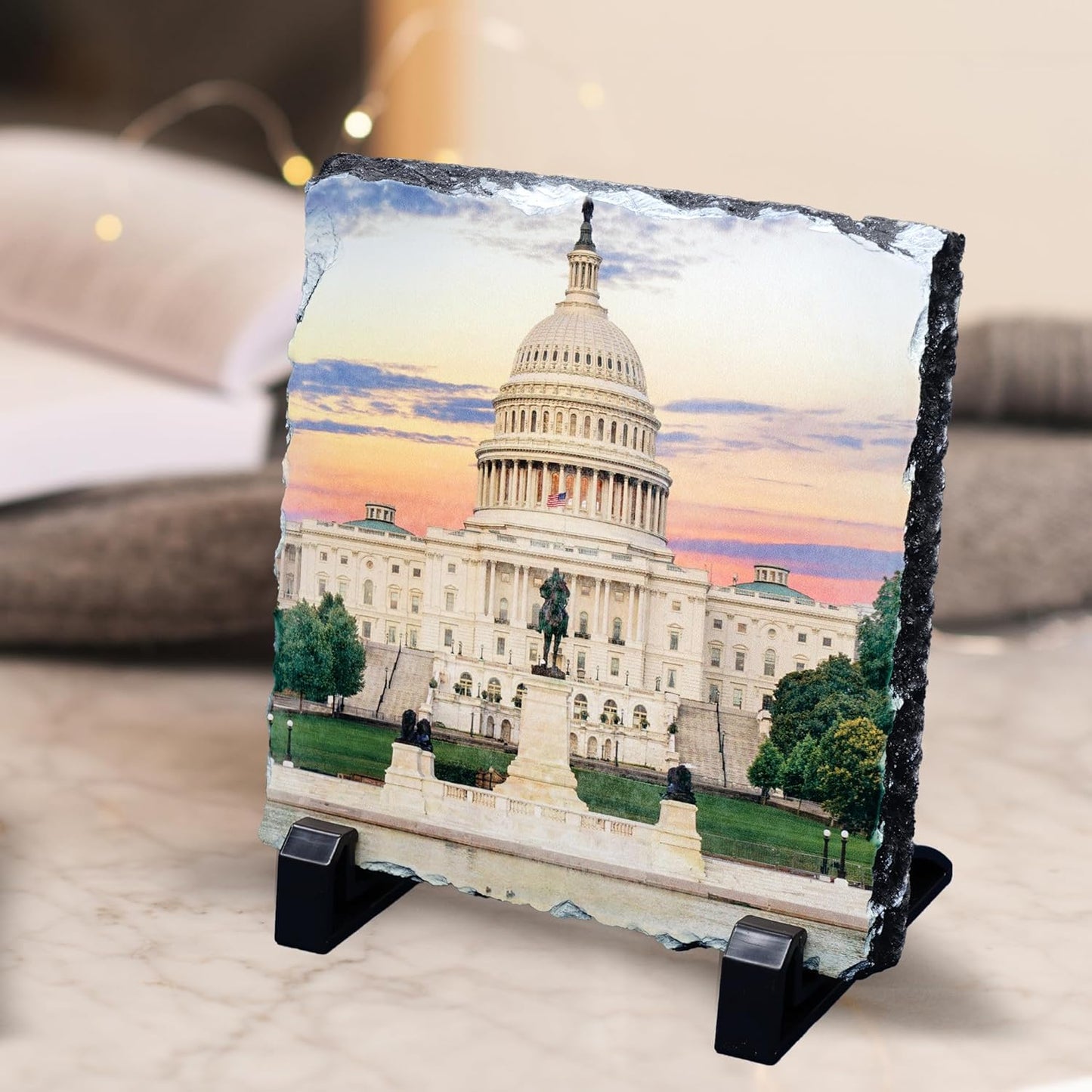 ArtPix 3D Christmas Personalized Slate Plate, Customized Xmas Photo Print Stone, Custom Picture Gift for Wife, Women, Family, Her, Him, Rock Slate Plaque Frame (X-Large)