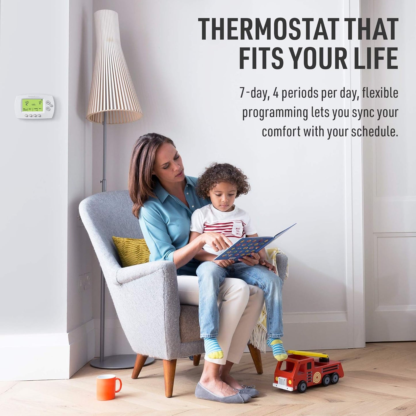 Honeywell Home RTH6580WF Wi-Fi 7-Day Programmable Thermostat, White (Pack of 2)