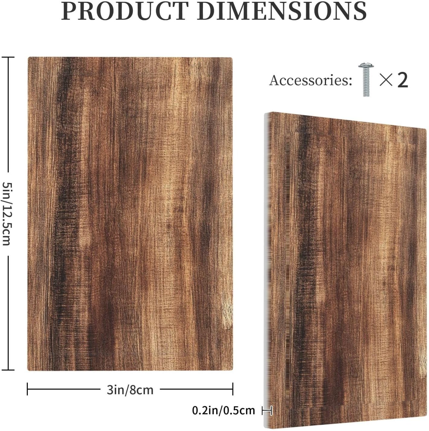 Light Switch Cover Plate Vintage Rustic Brown Wood Grain 1 Gang No Device Blank Electrical Wall Plates Faceplate Decorative Switch Plate for Bedroom Farmhouse Decor