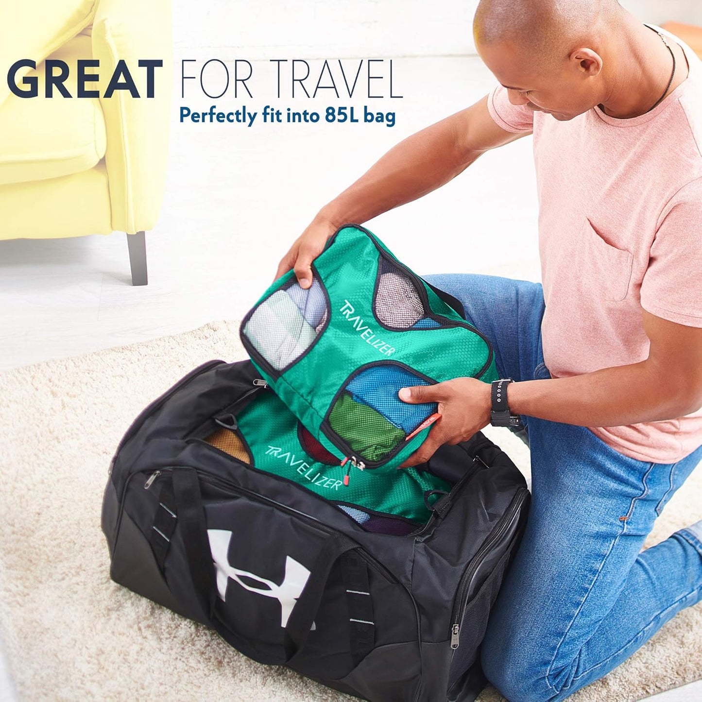 Travel Packing Cubes 5 pcs Luggage Organizer Set for Bag & Suitcase