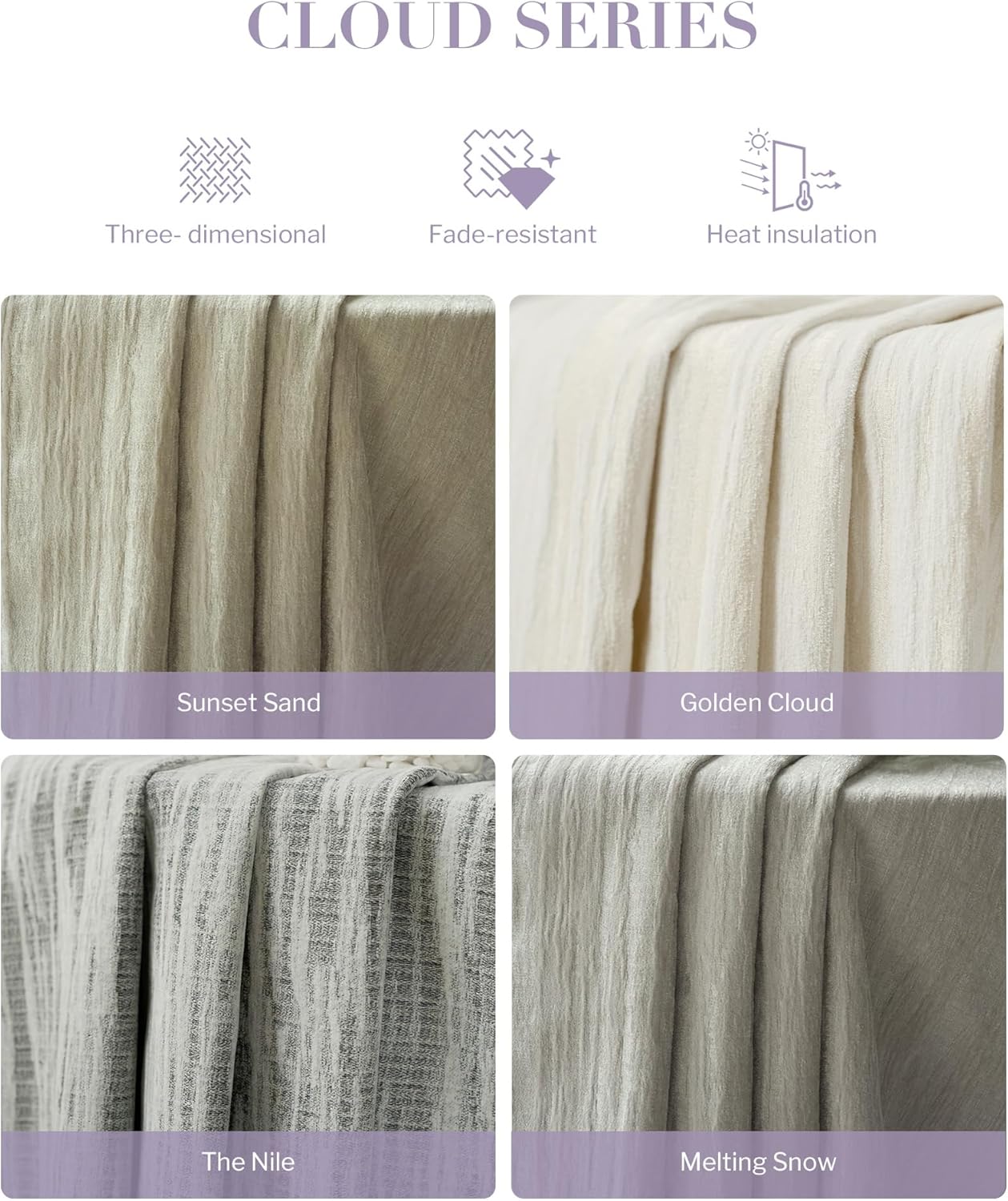 Graywind Hardwired Smart Curtains Compatible with Alexa Google Remote Control Motorized Drape for Sliding Door One-Way or Split Draw, Custom Width to 220" (Cloud Series)