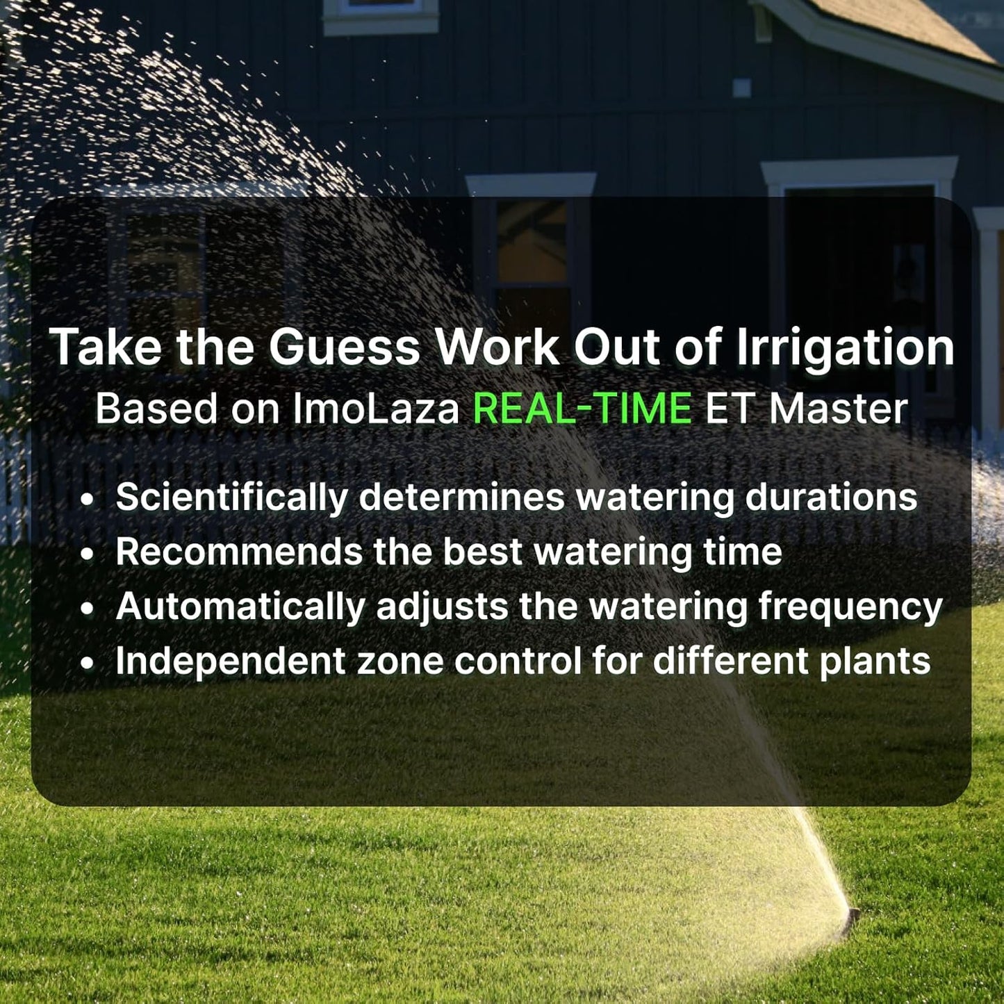 ImoLaza ET Master 4th Gen Smart Sprinkler Controller: Upgraded 4-Zone WiFi Irrigation Controller with Automated Watering, App Control, Smart Weather Skips and Fault Alerts